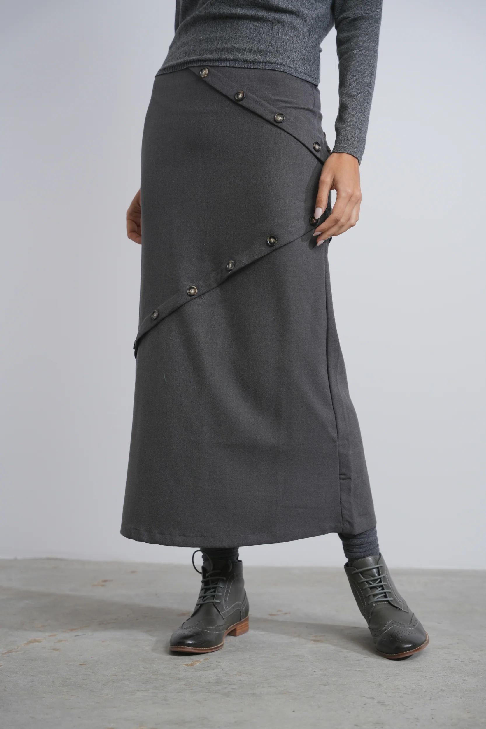 Tailored Button Skirt - Image 3