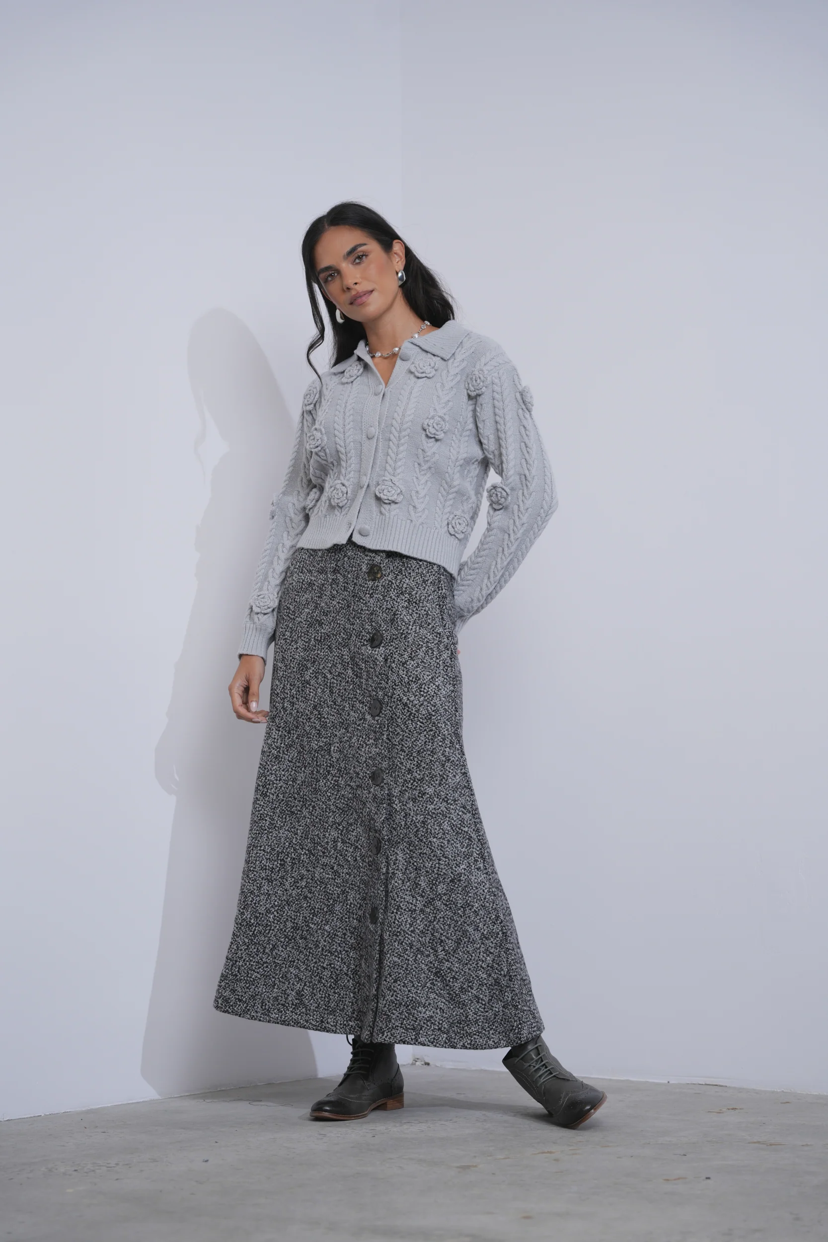Pattern Button Skirt - Image 2