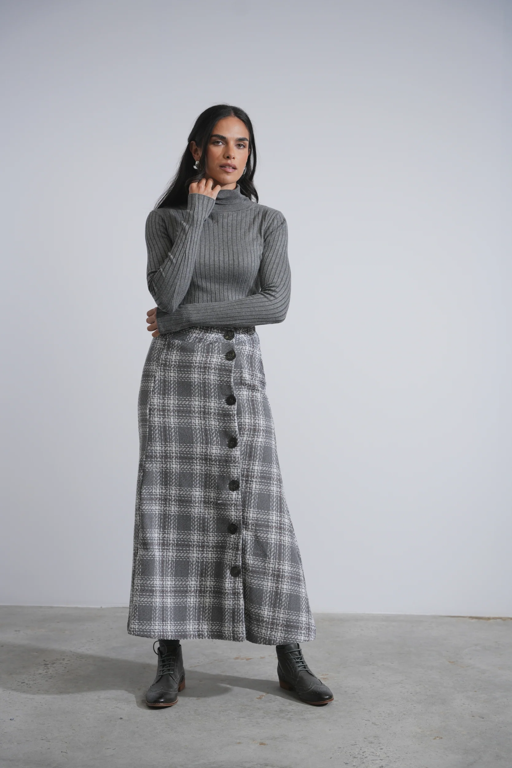 Pattern Button Skirt - Image 6