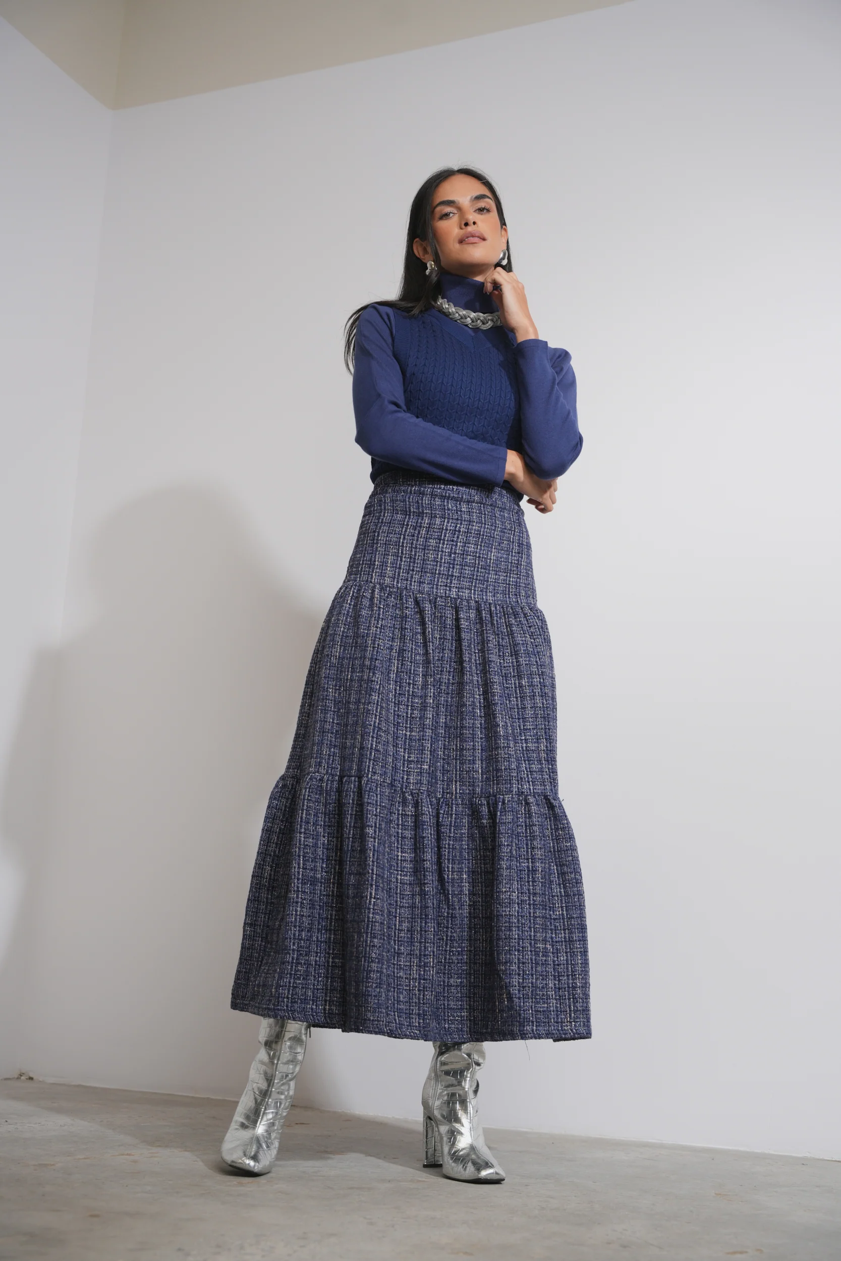 Tiered Tweed Skirt - Image 2