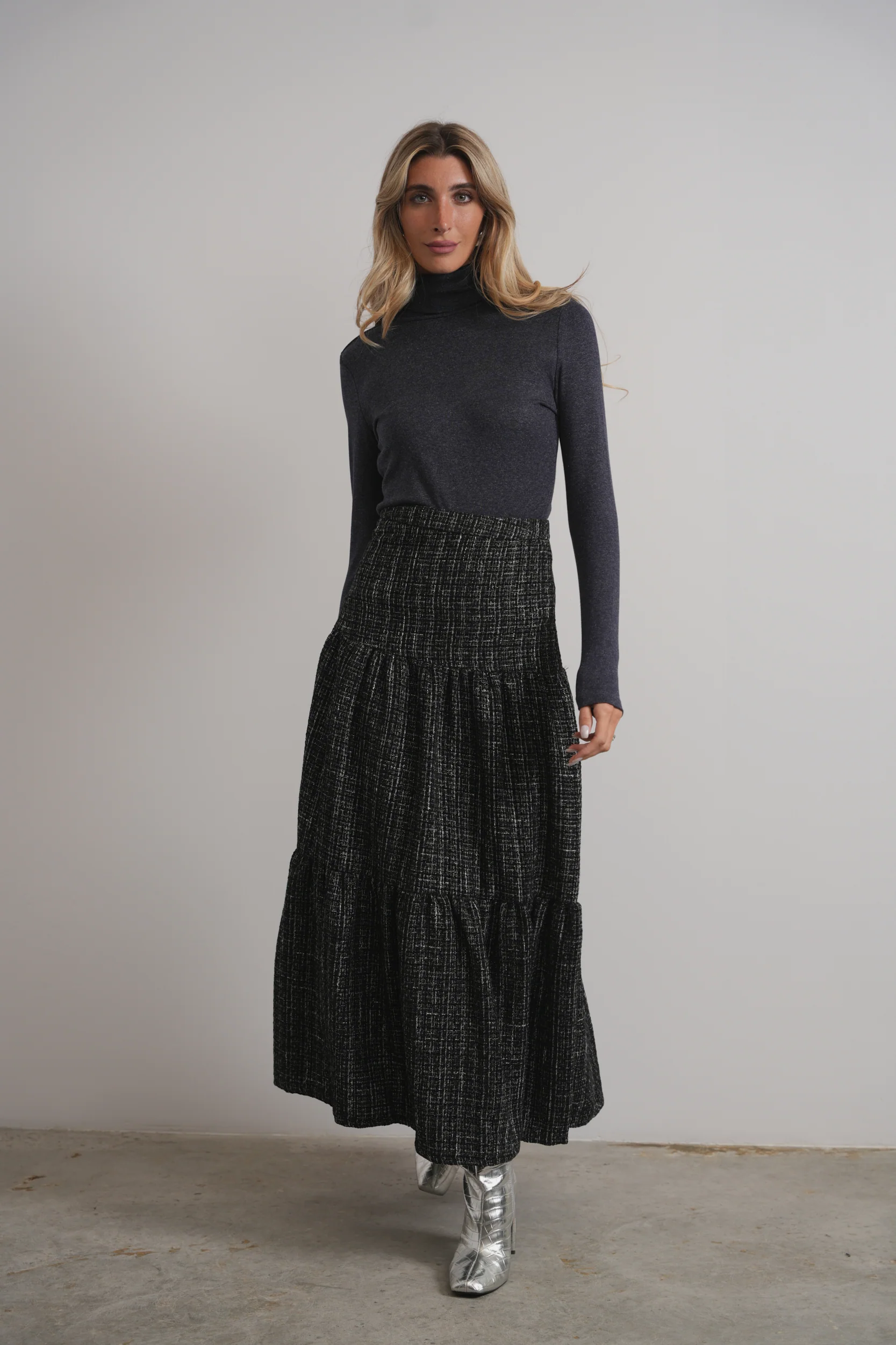 Tiered Tweed Skirt - Image 6