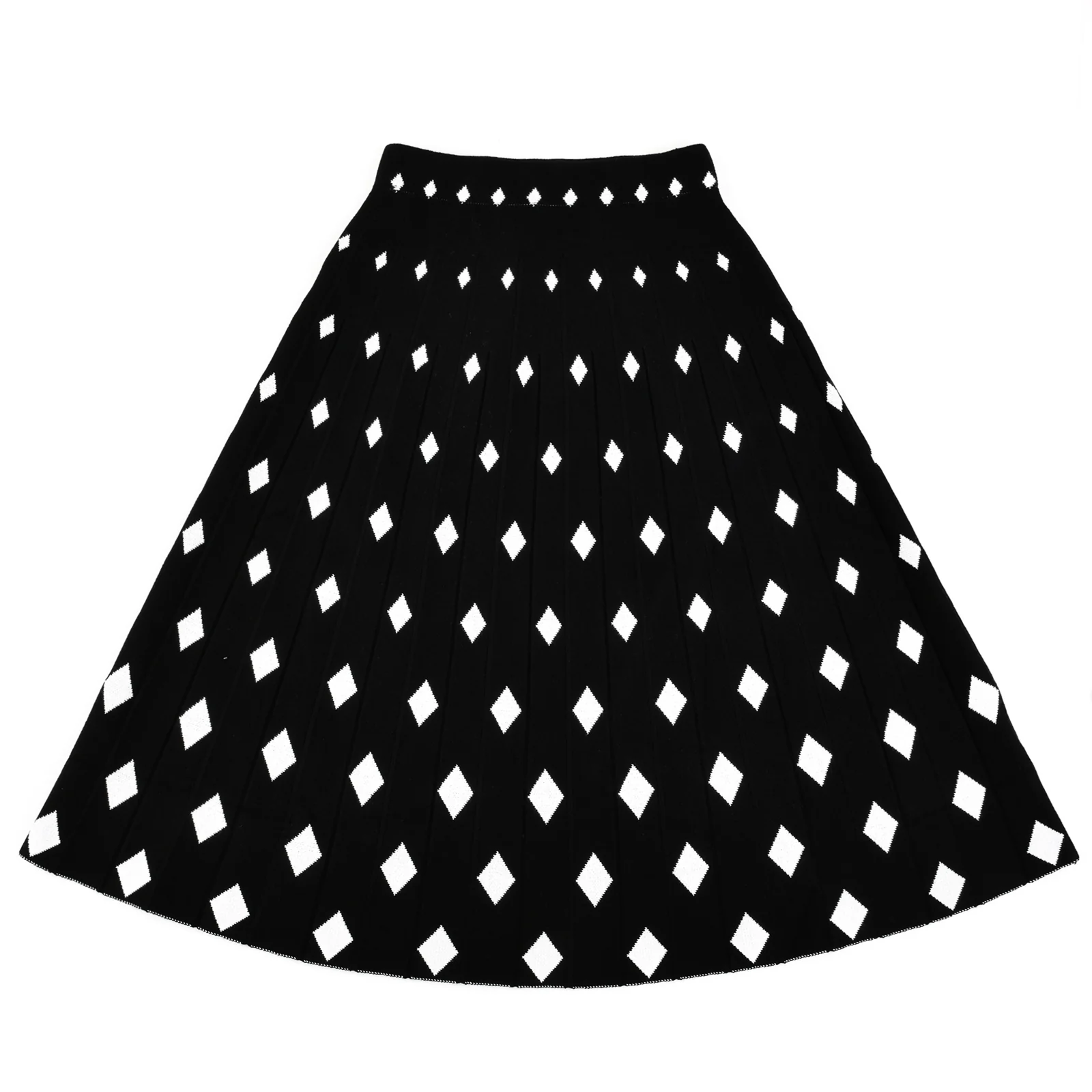 Print Knit Pleated Skirt - Image 6