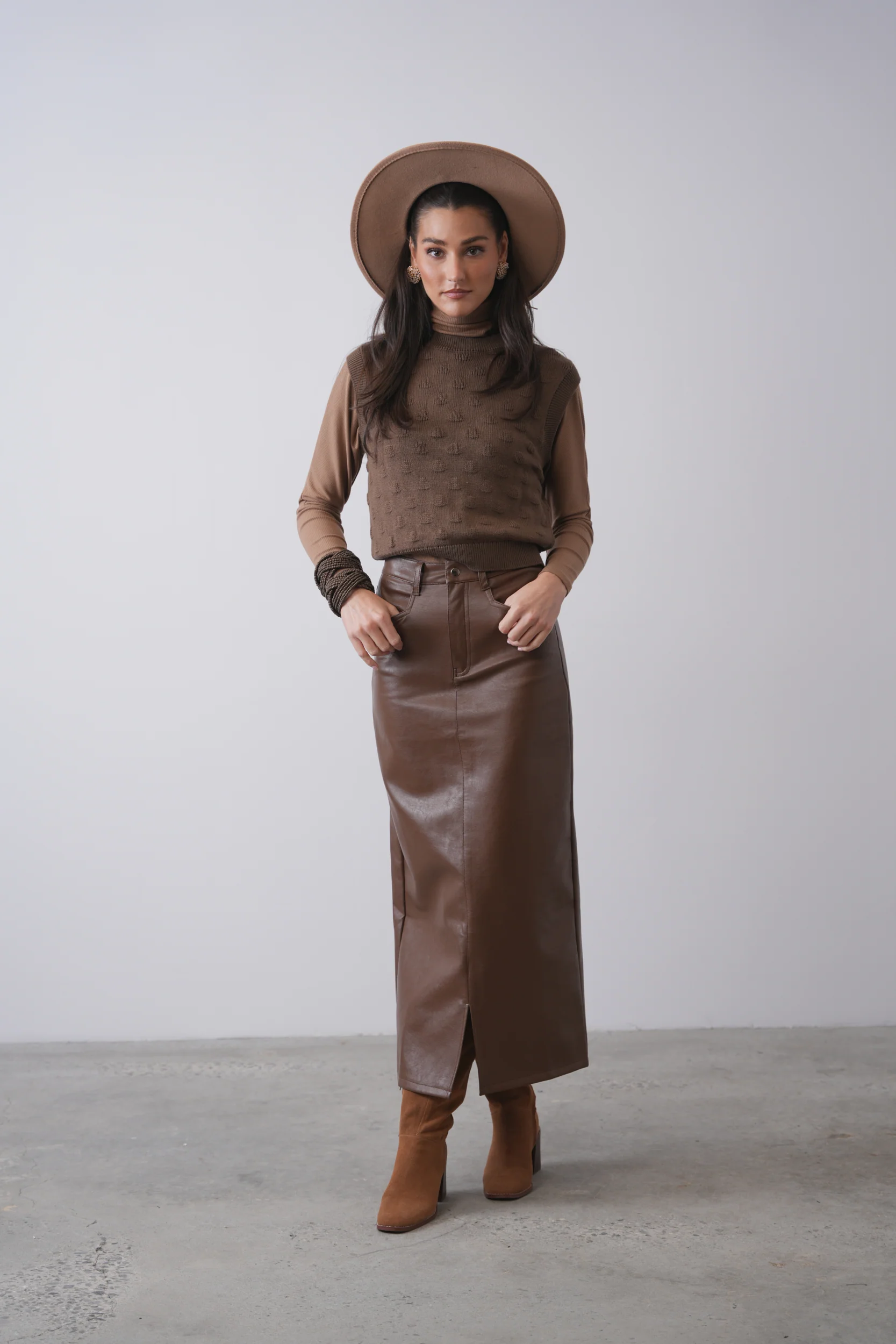 Leather Skirt With Slit