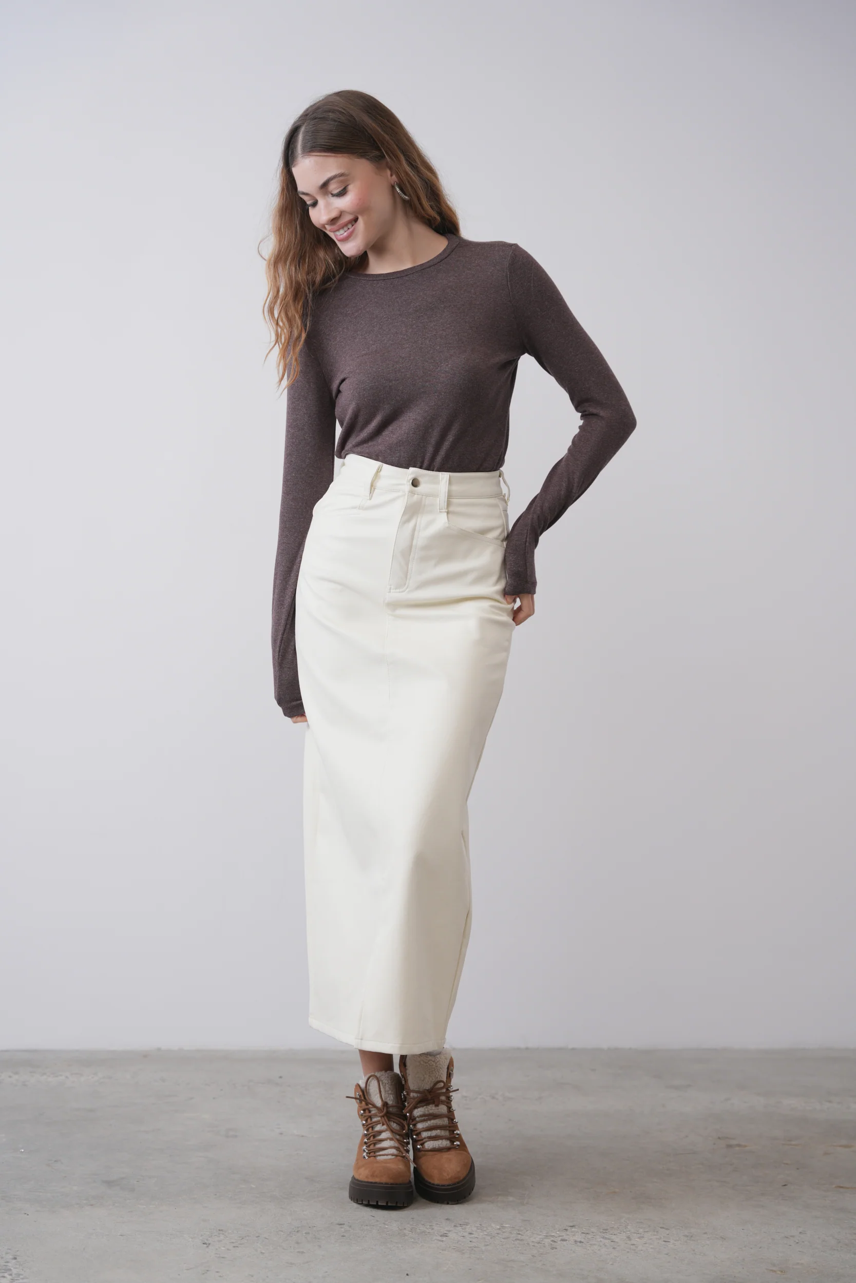 Leather Skirt With Slit - Image 2