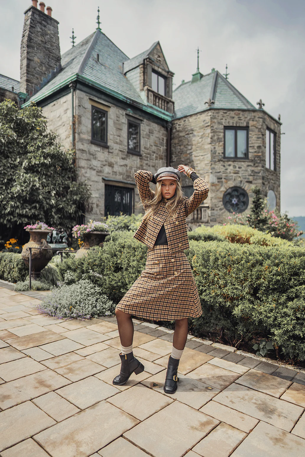 Tweed Plaid Skirt - Image 2