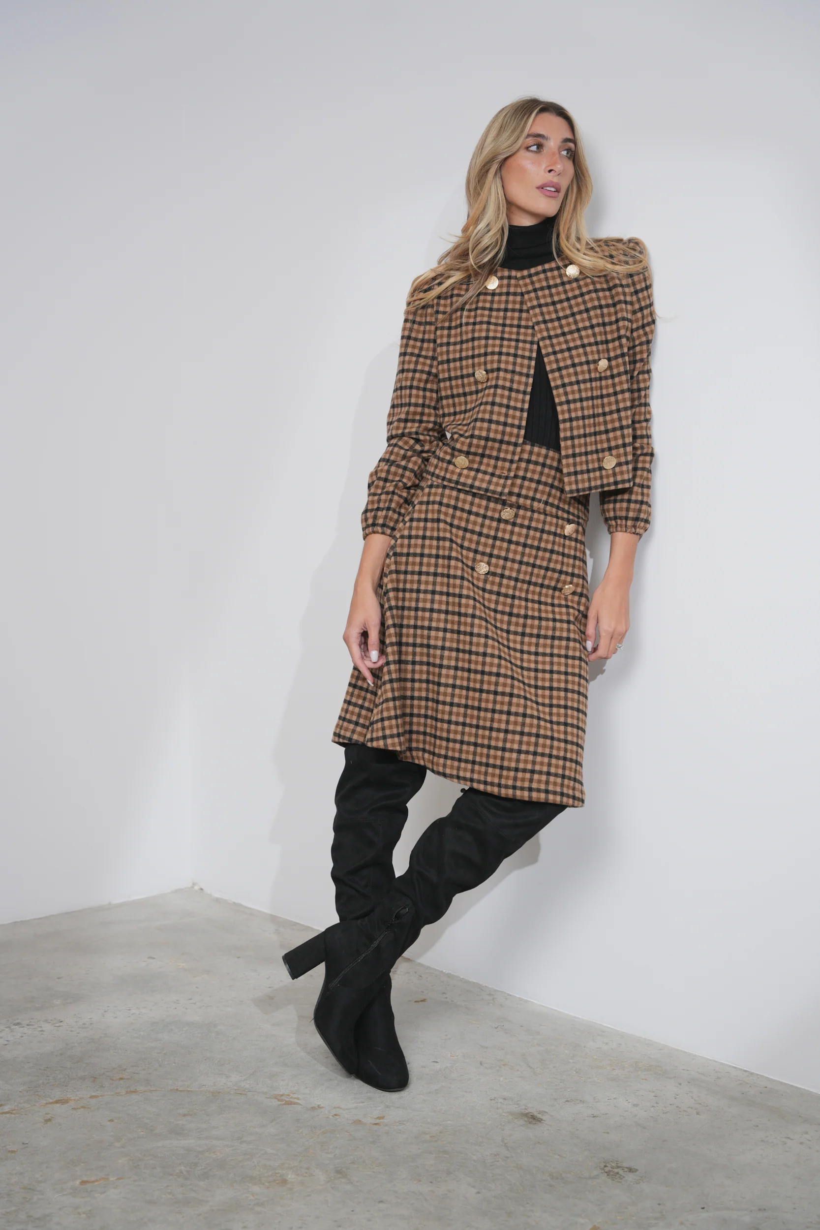 Tweed Plaid Skirt - Image 8