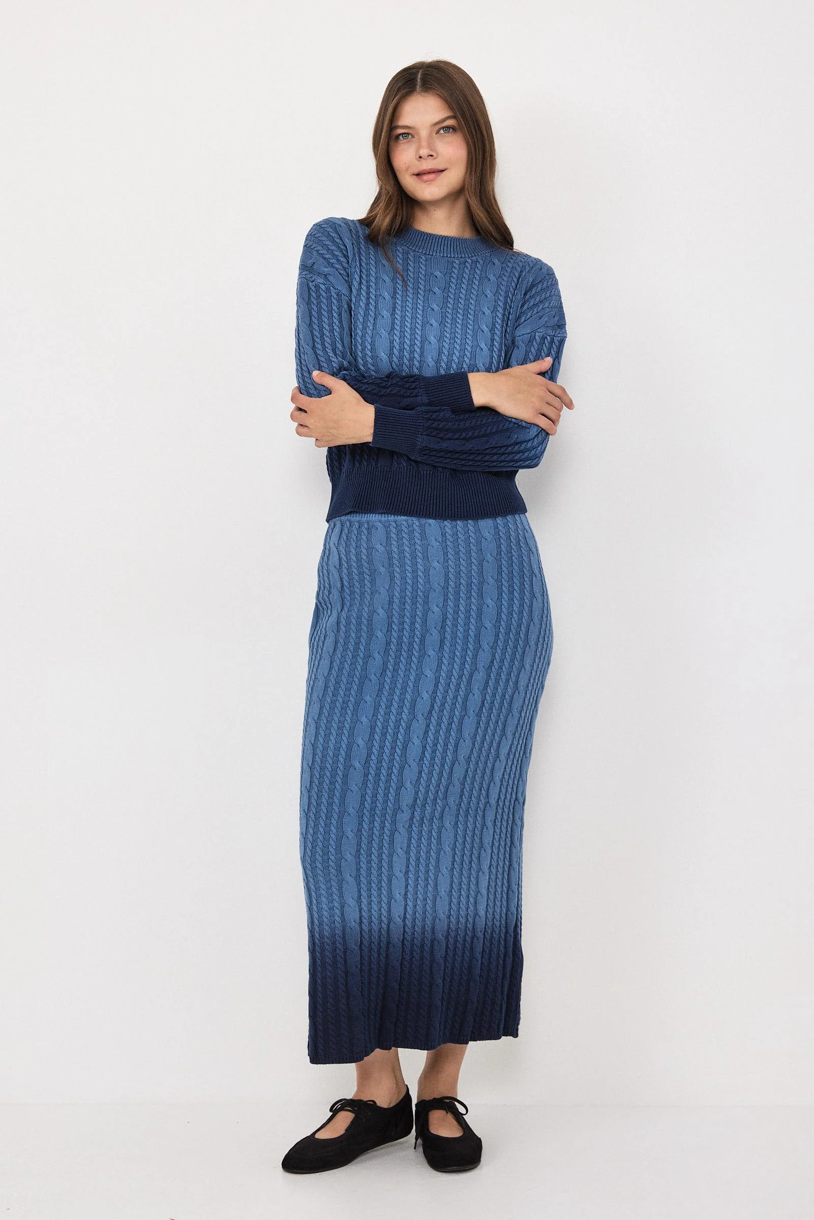 Mila Dip Dye Knit Skirt - Image 7