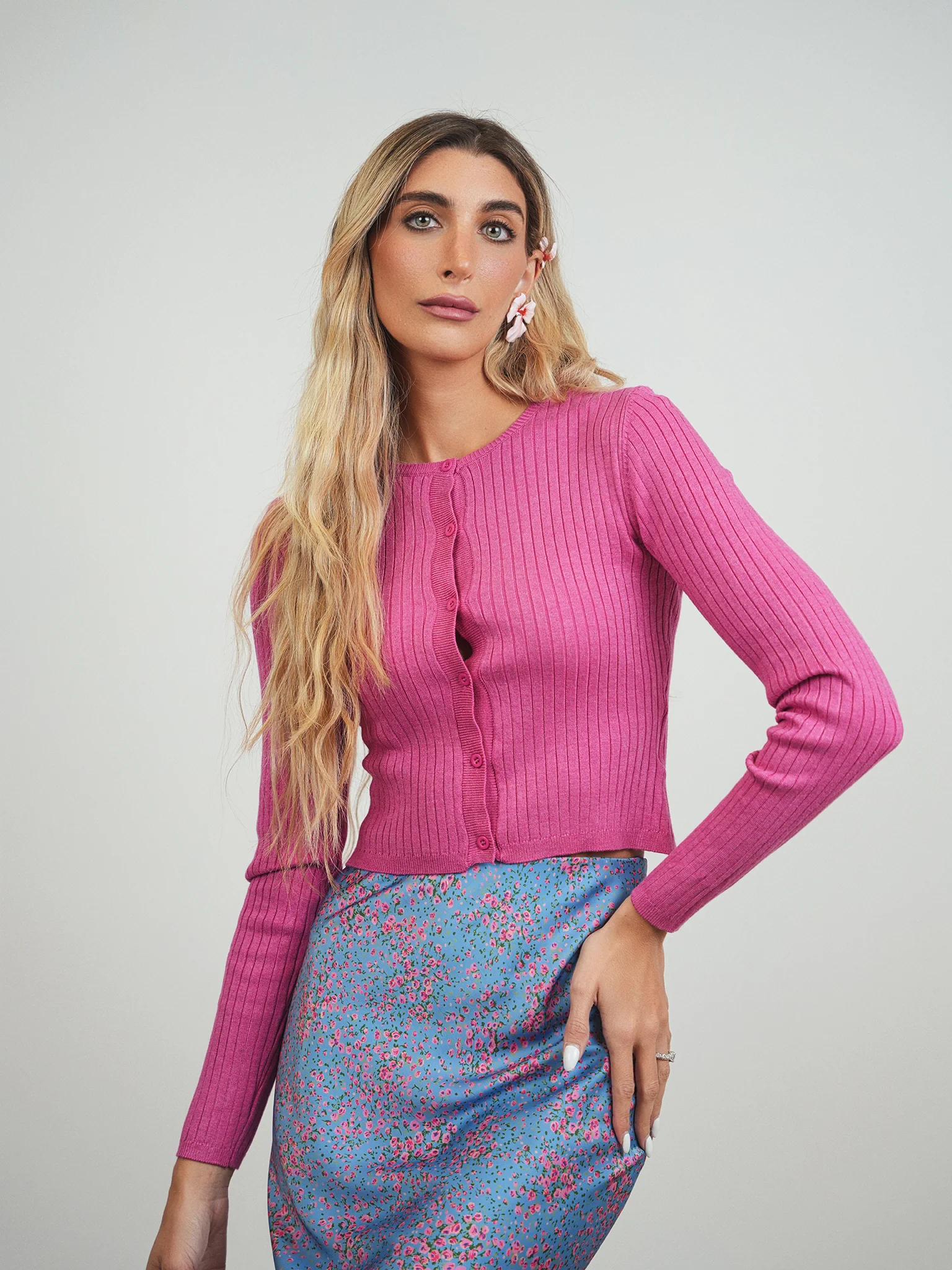 Wide Rib Knit Cardigan - Image 6