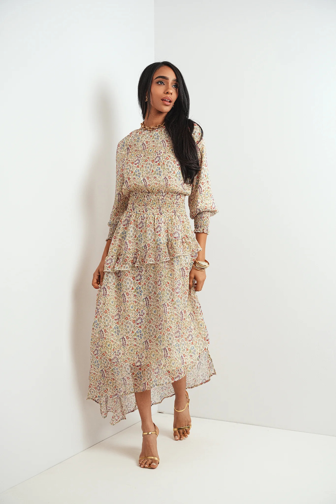 High-Low Smocked Waist Dress - Image 2