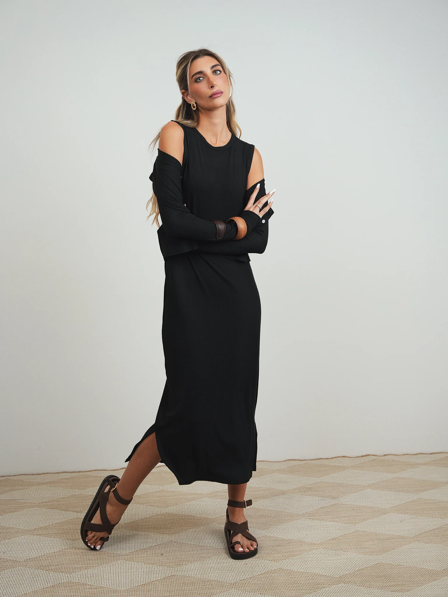 Soft Rib Sleeveless Dress - Image 3