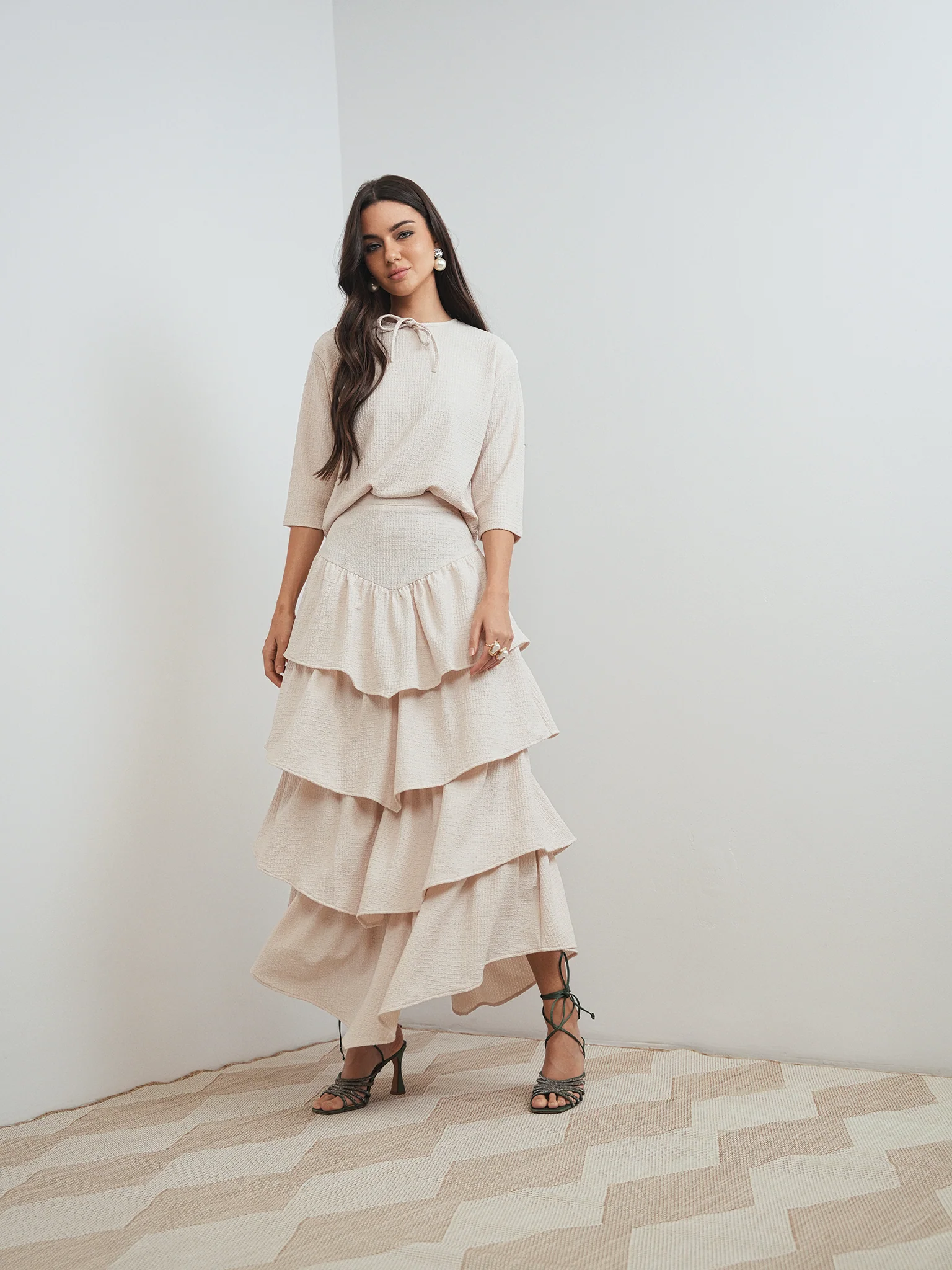 Textured Layered Skirt - Image 8
