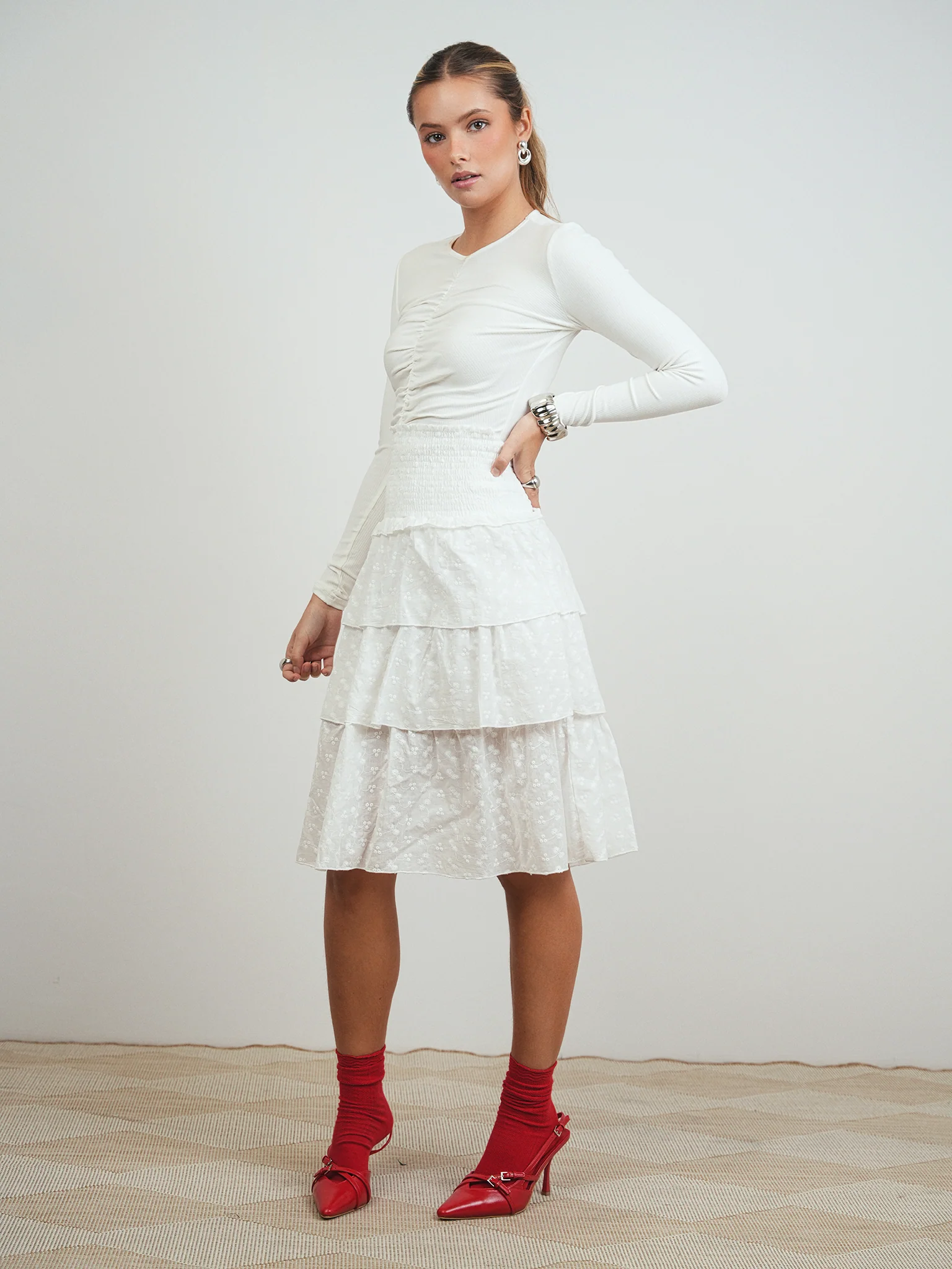 Smocked Layered Skirt - Image 6