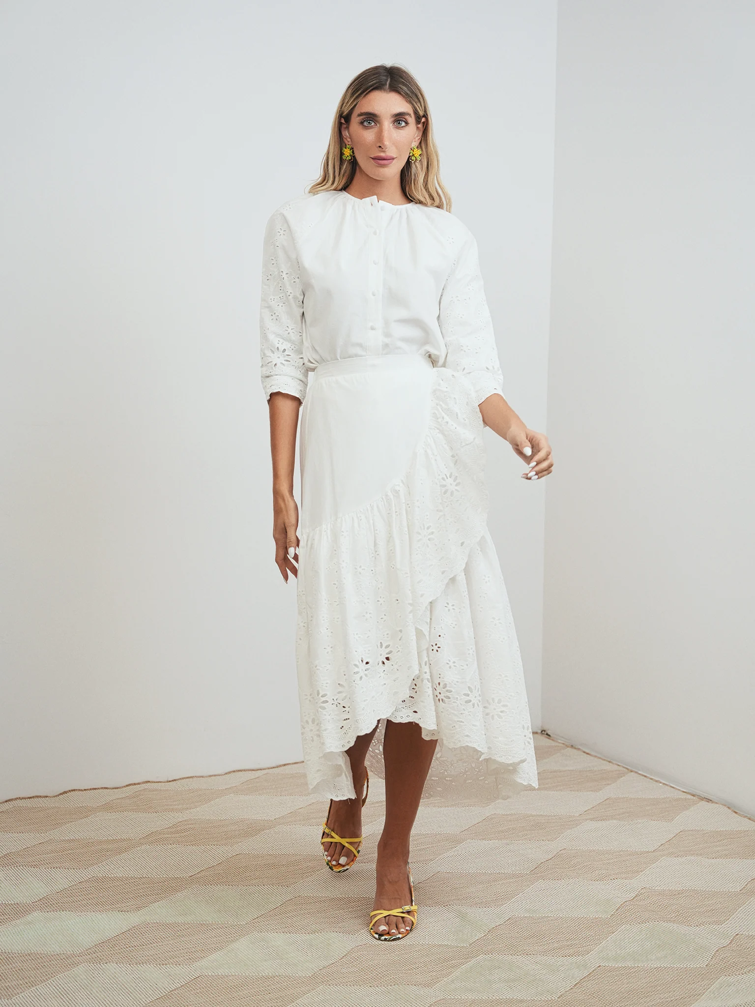 Eyelet Mock Wrap Skirt - Image 5