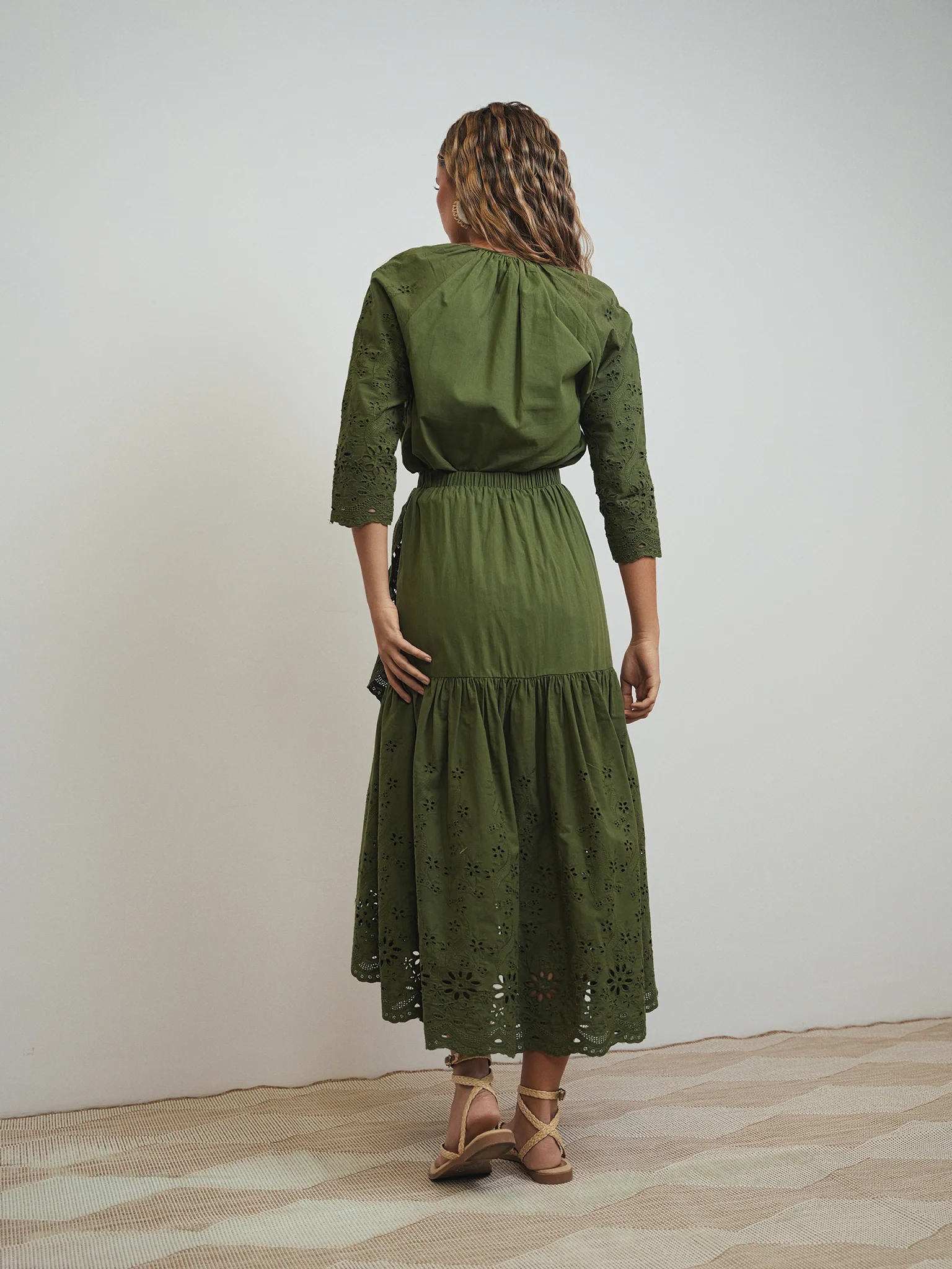 Eyelet Mock Wrap Skirt - Image 7