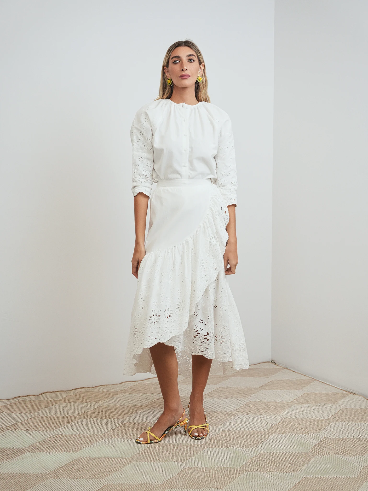 Eyelet Mock Wrap Skirt - Image 9