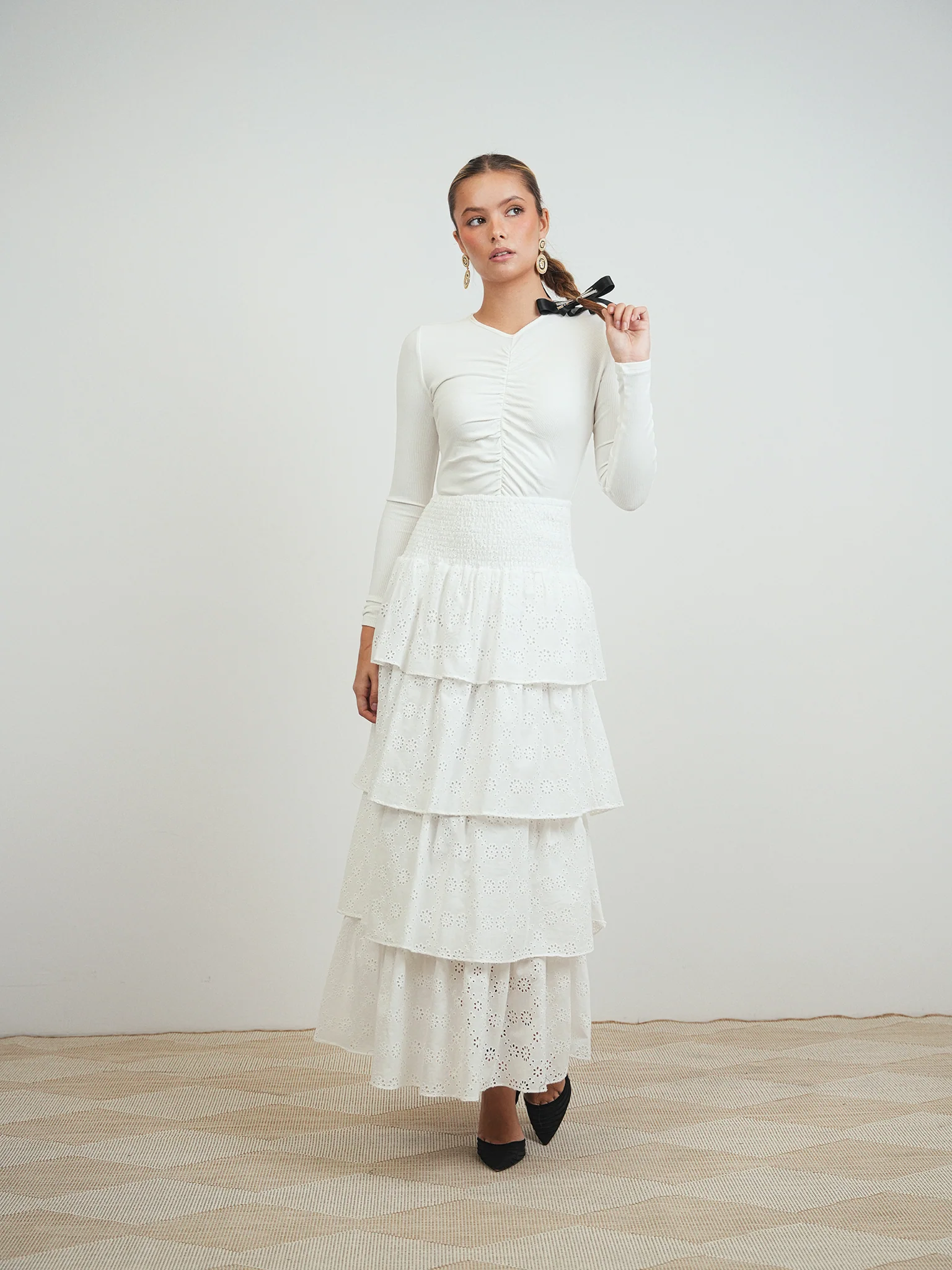 Smocked Layered Skirt - Image 5