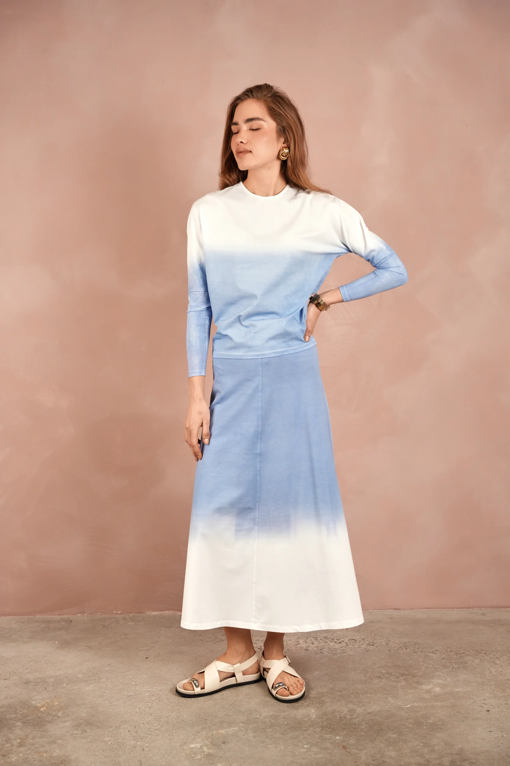 Dip Dye Bell Skirt - Long - Image 8