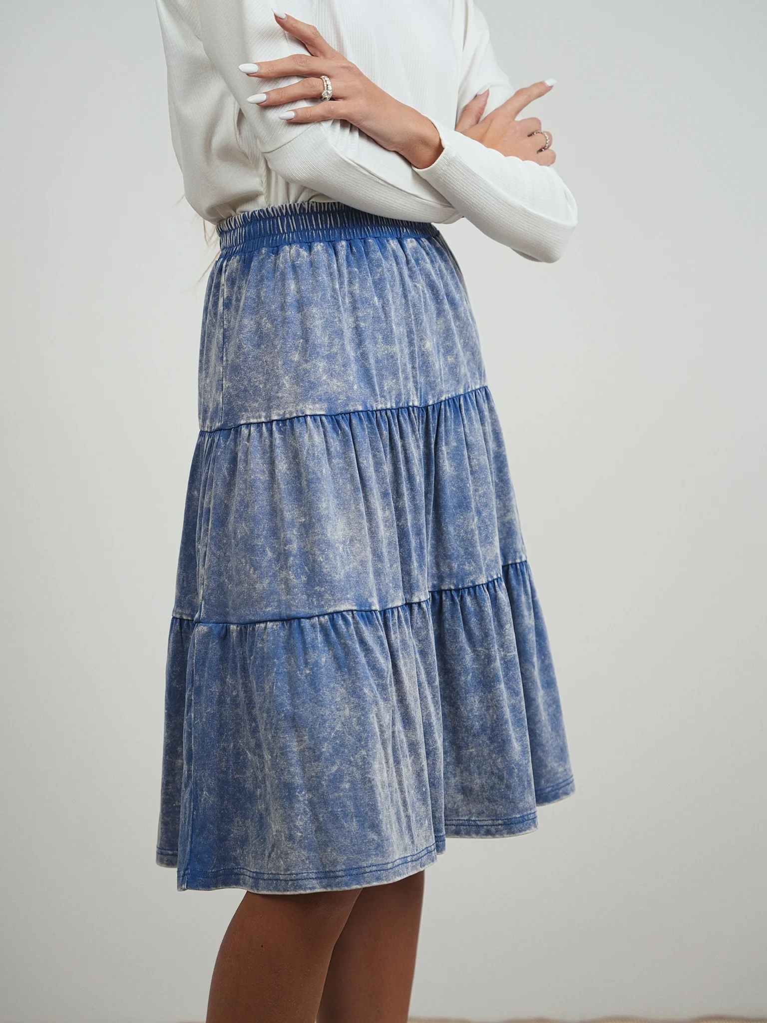 Wash Jersey Tiered Pull-On Skirt - Image 2