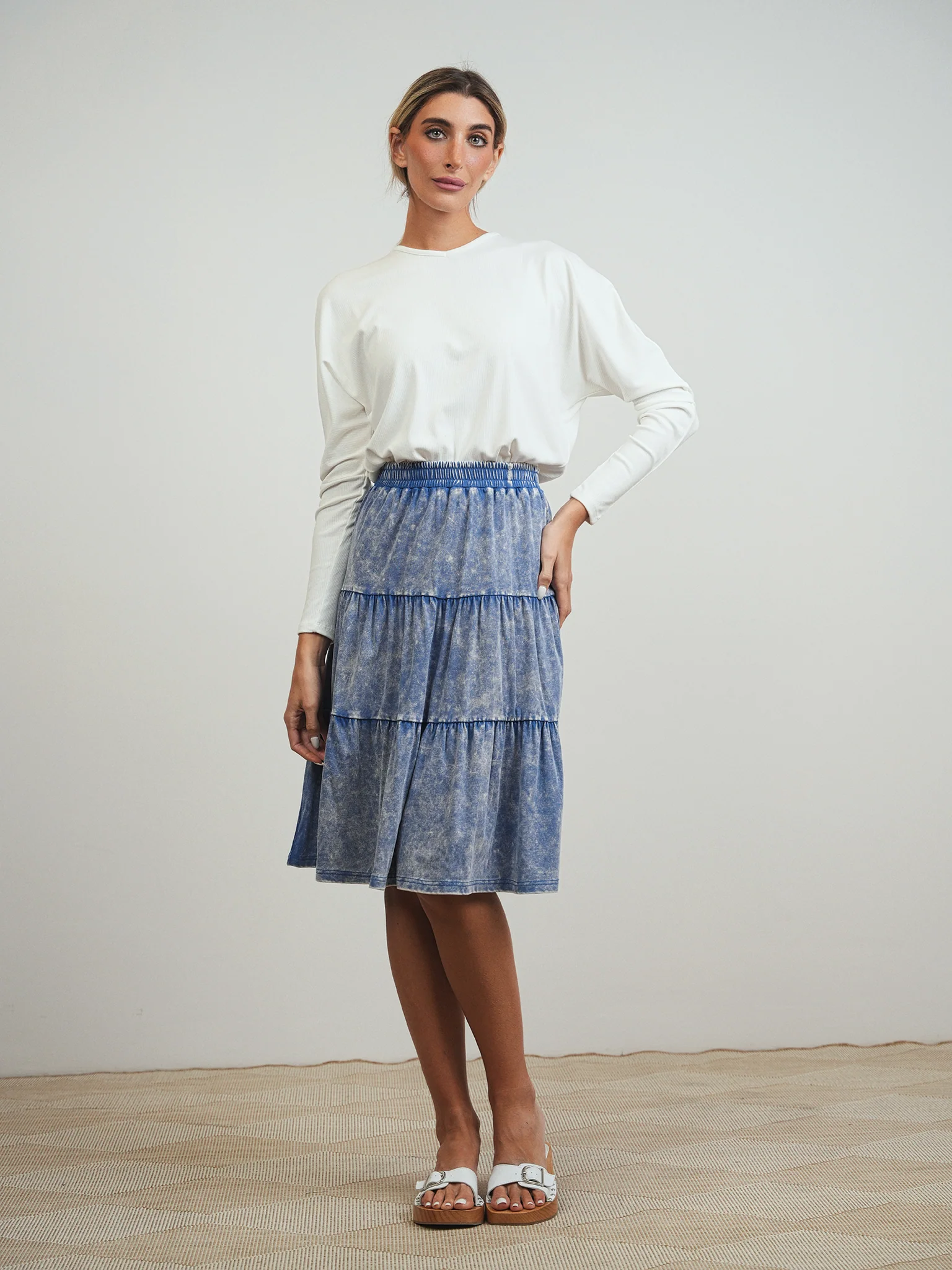 Wash Jersey Tiered Pull-On Skirt - Image 4