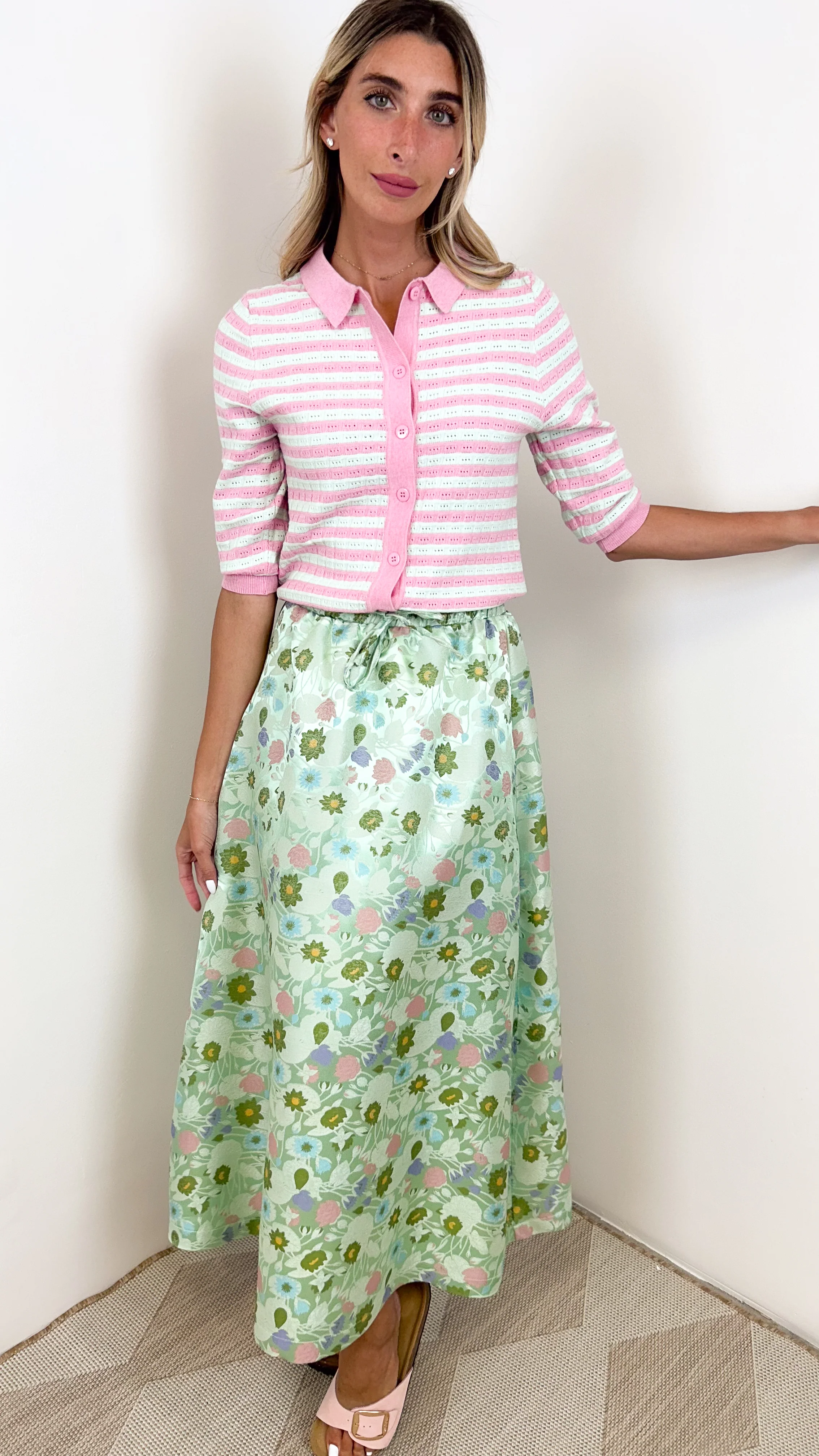 Print Elastic Waist Skirt - Image 11