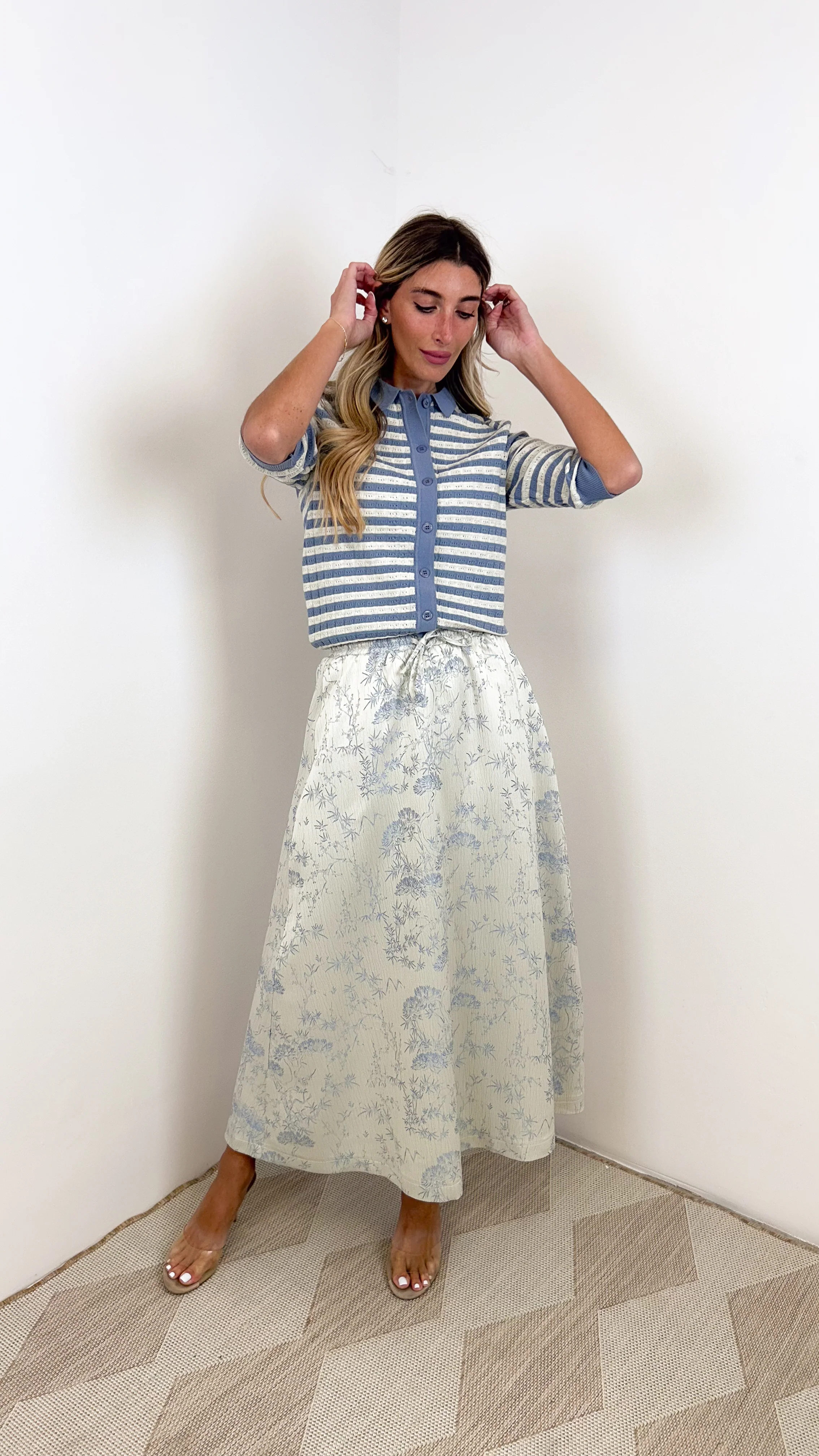 Print Elastic Waist Skirt - Image 14