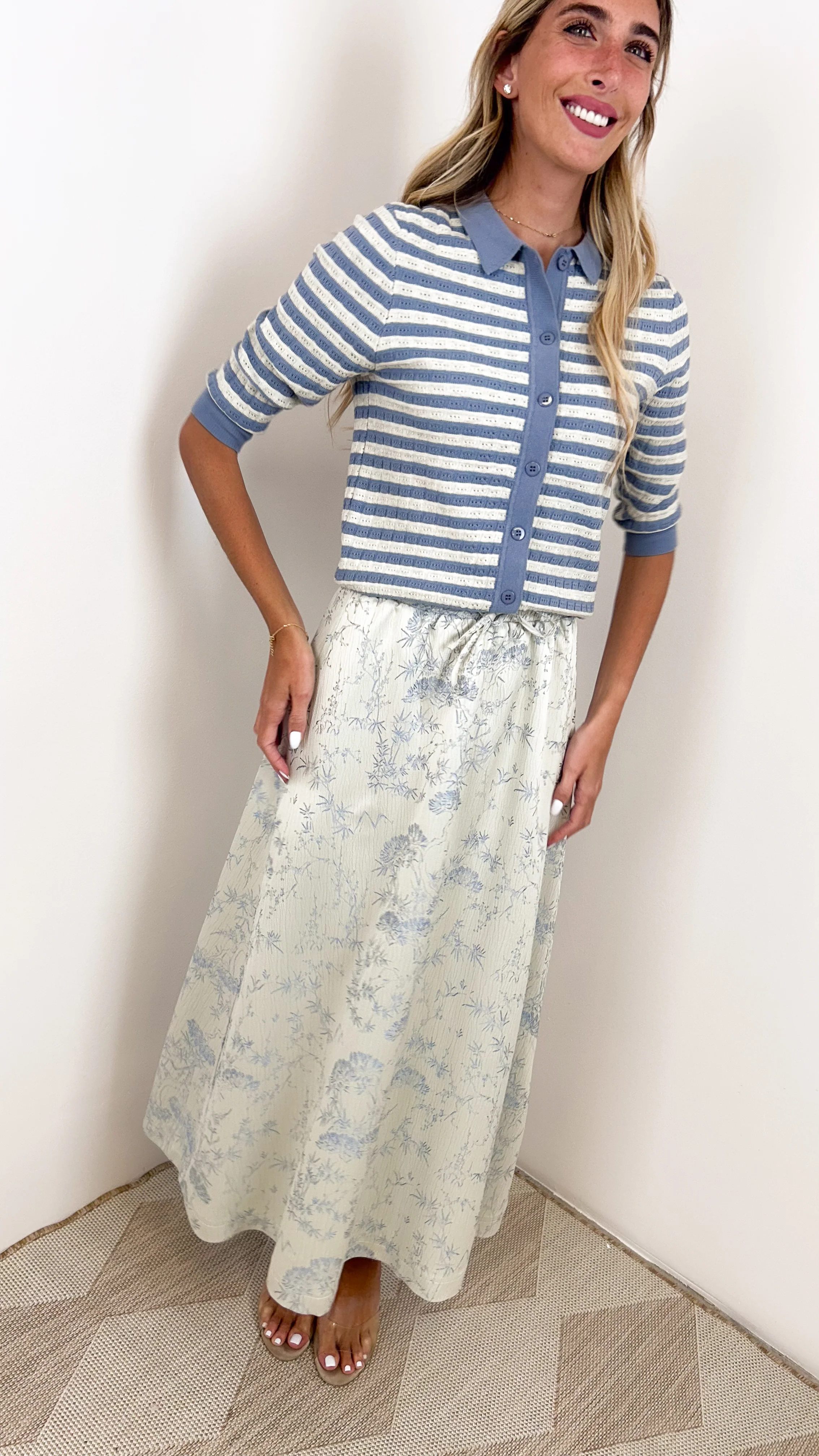 Print Elastic Waist Skirt - Image 16