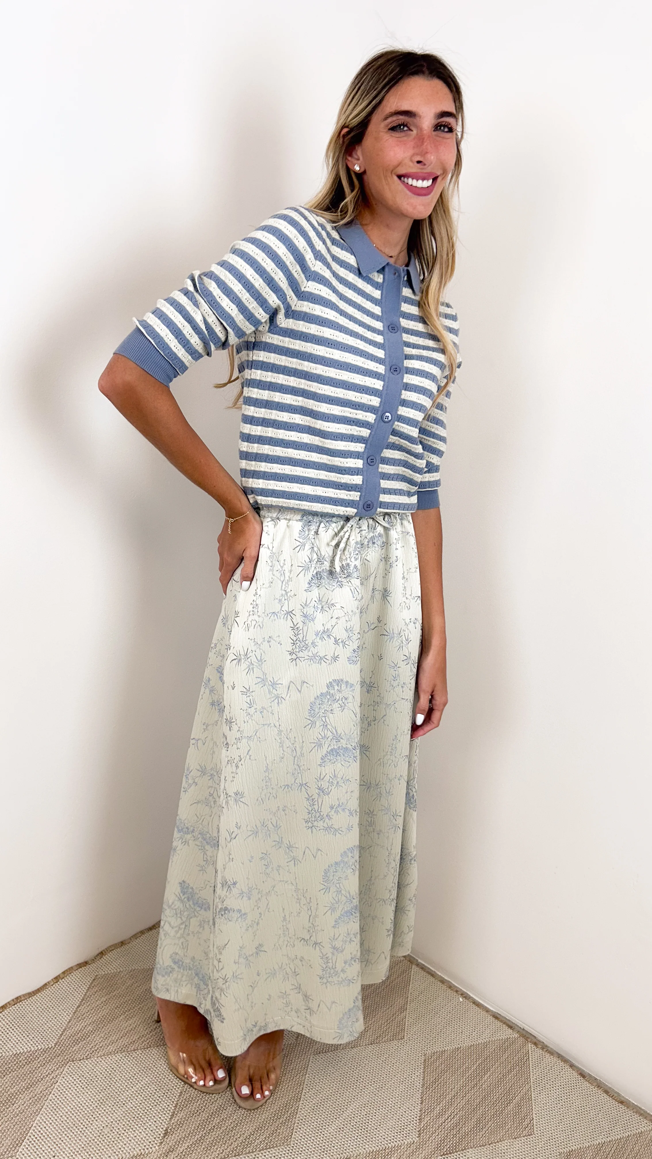 Print Elastic Waist Skirt - Image 17