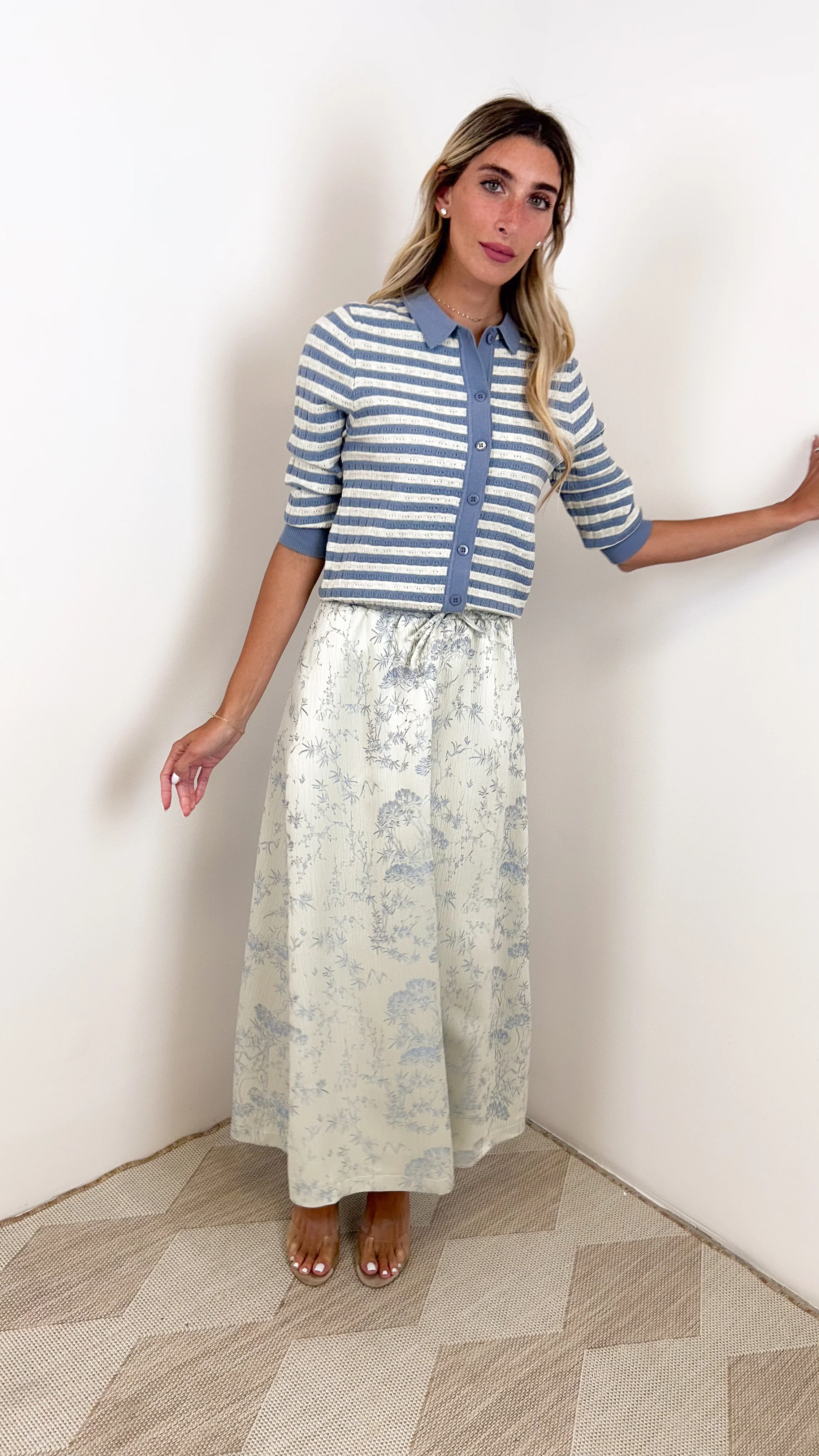 Print Elastic Waist Skirt - Image 18