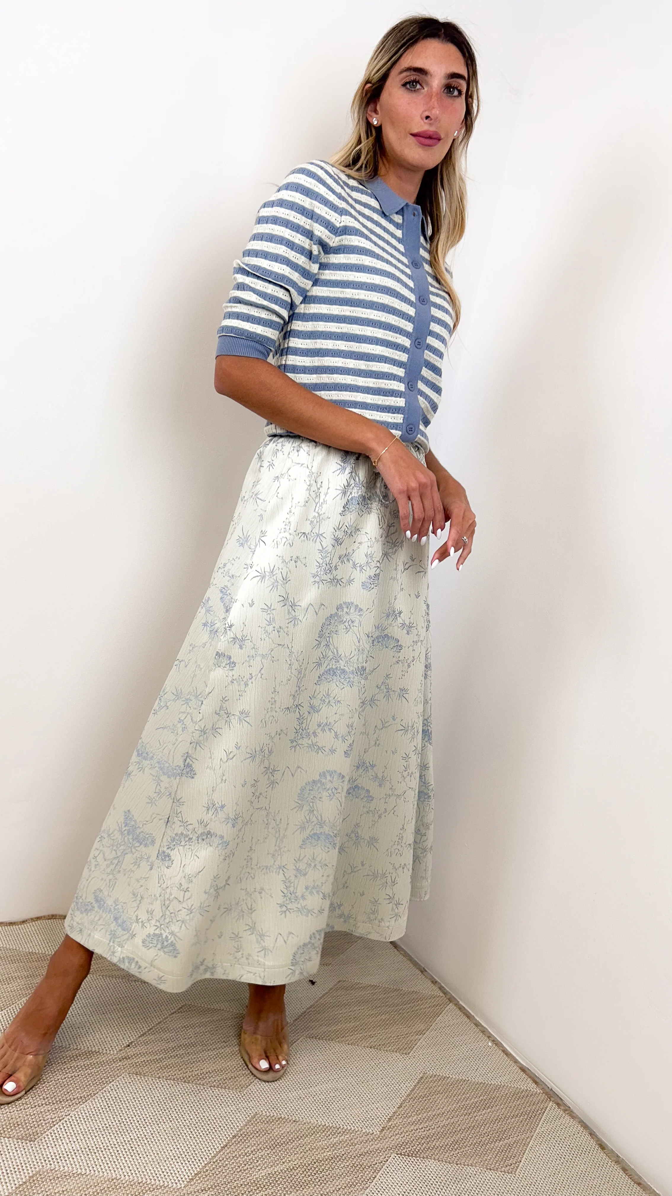 Print Elastic Waist Skirt - Image 21