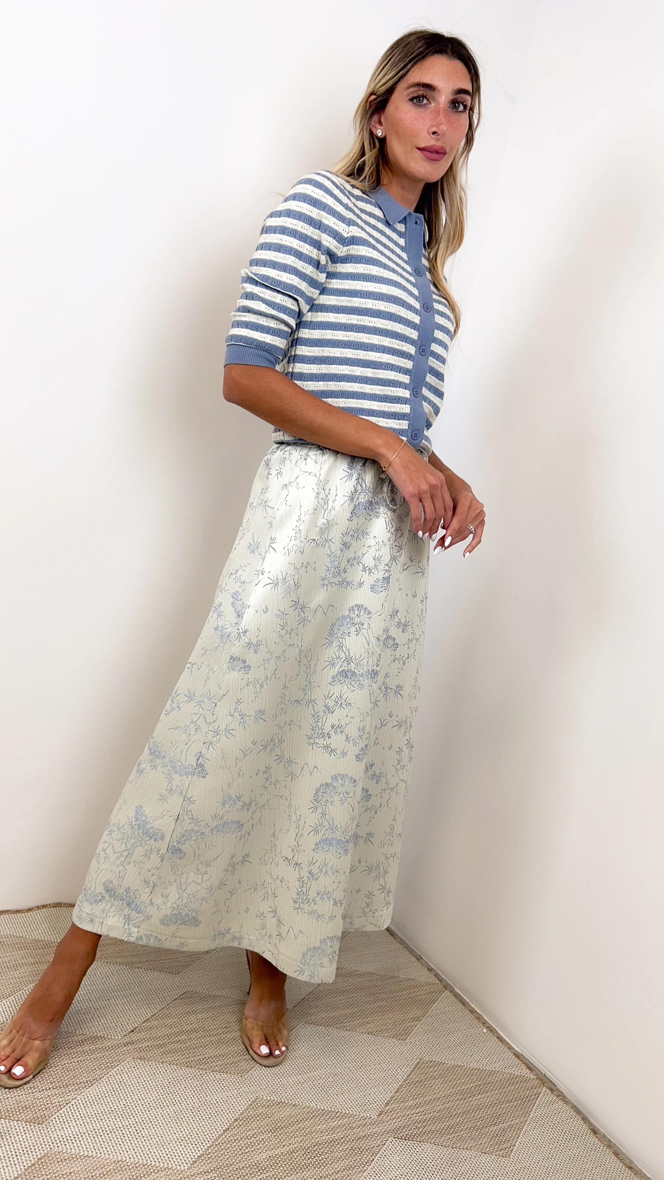 Print Elastic Waist Skirt - Image 22