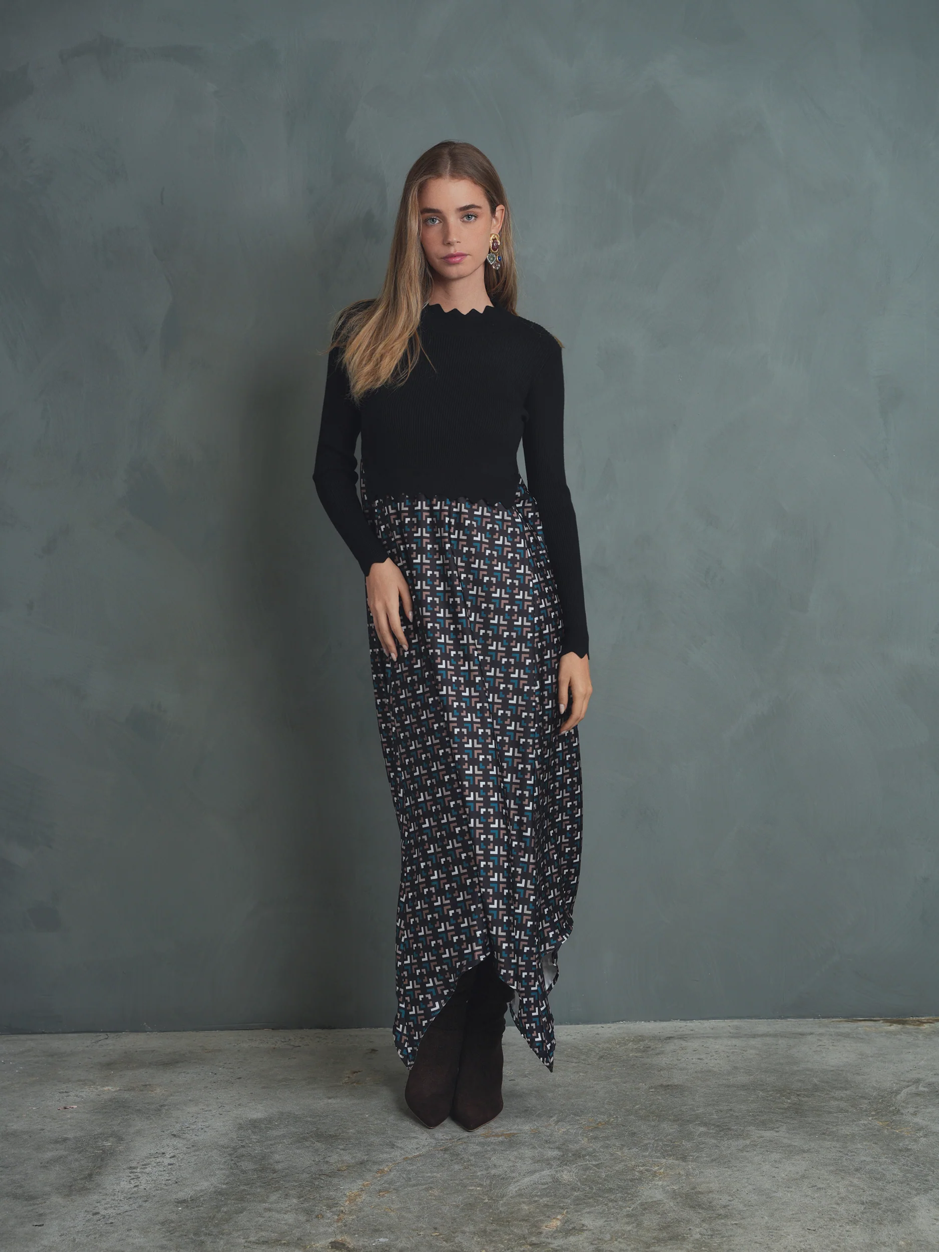 Knit Combo Dress - Image 10