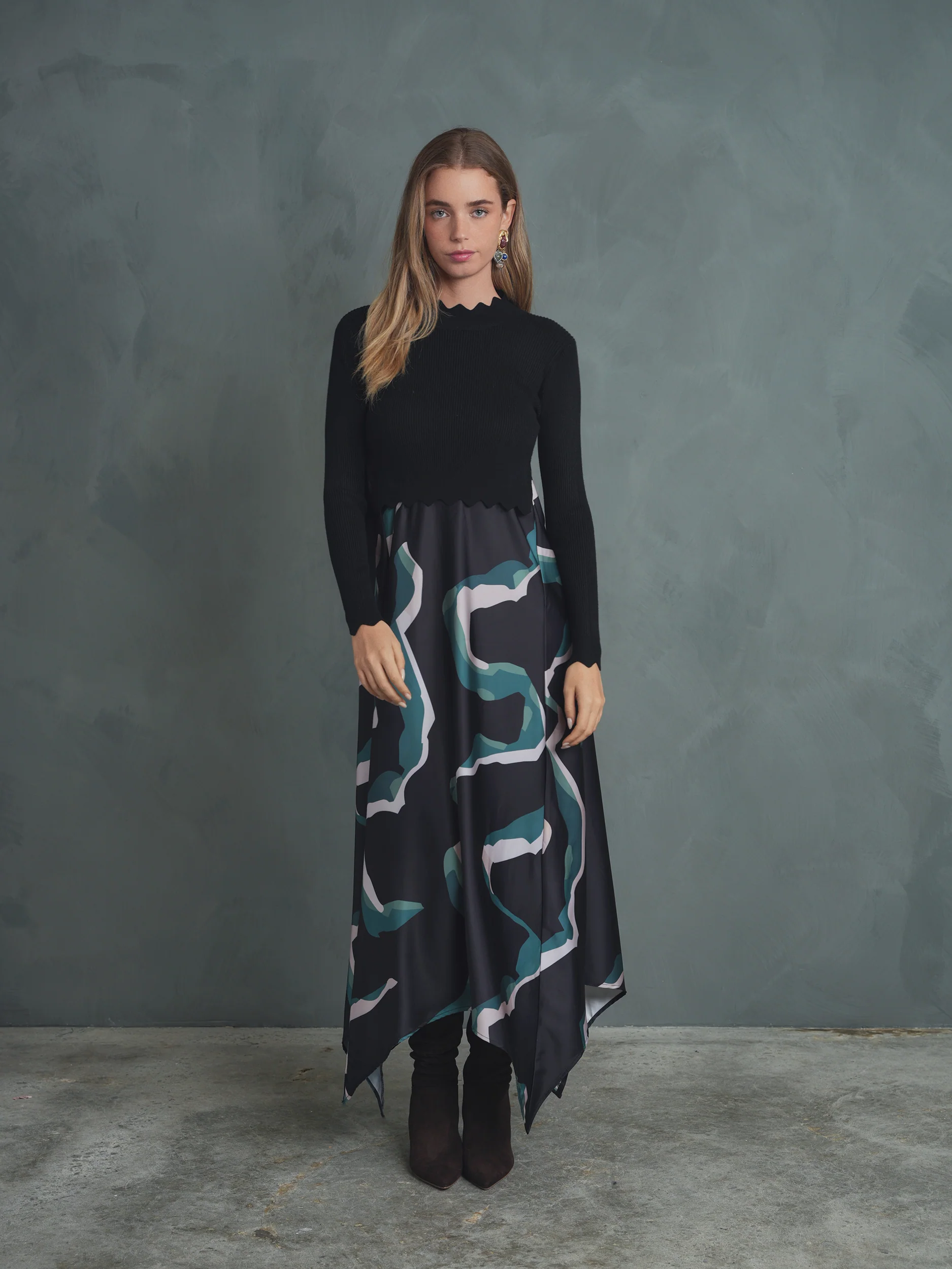 Knit Combo Dress - Image 2