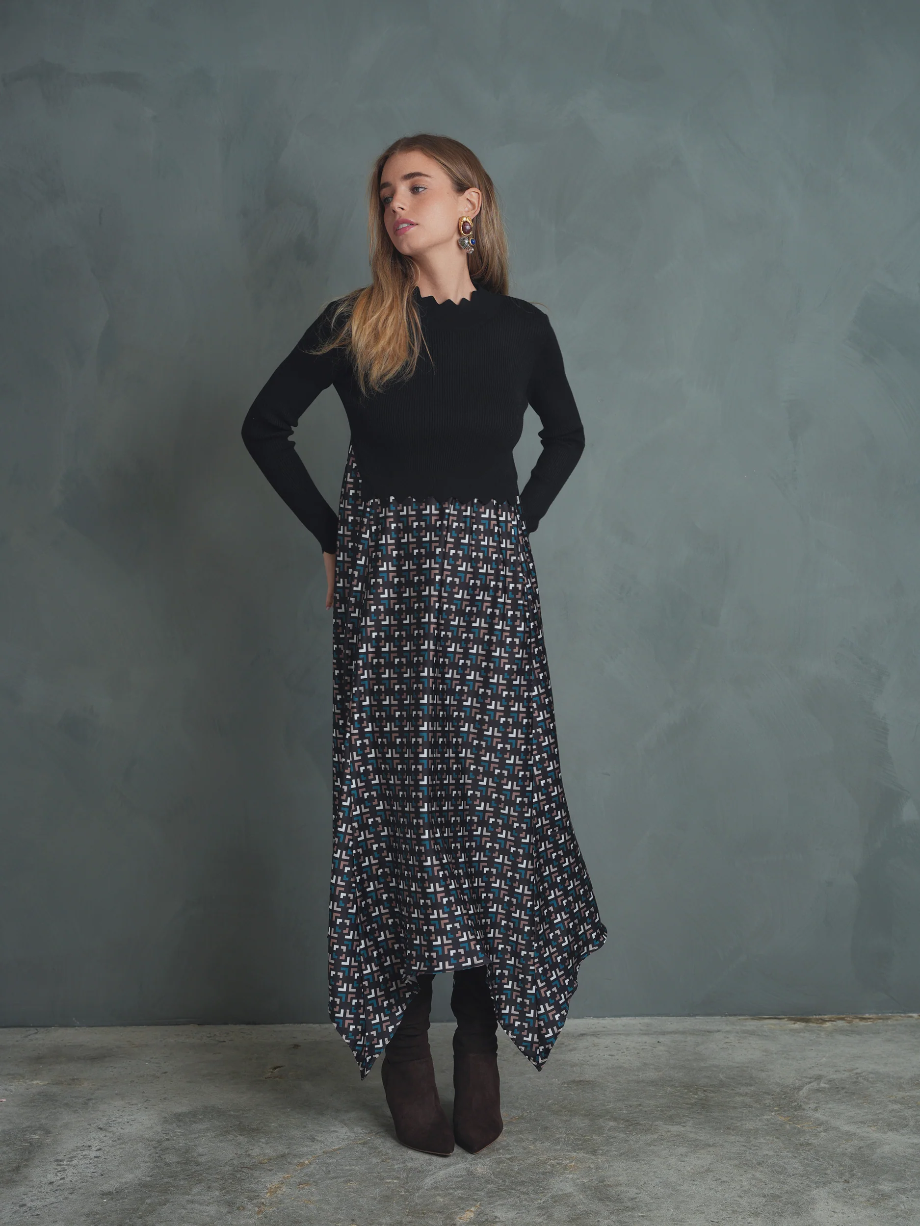 Knit Combo Dress - Image 3