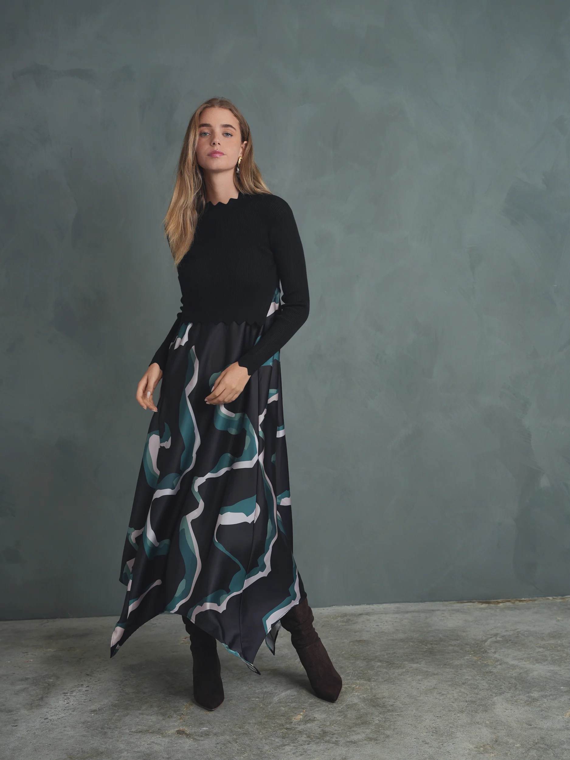 Knit Combo Dress - Image 8