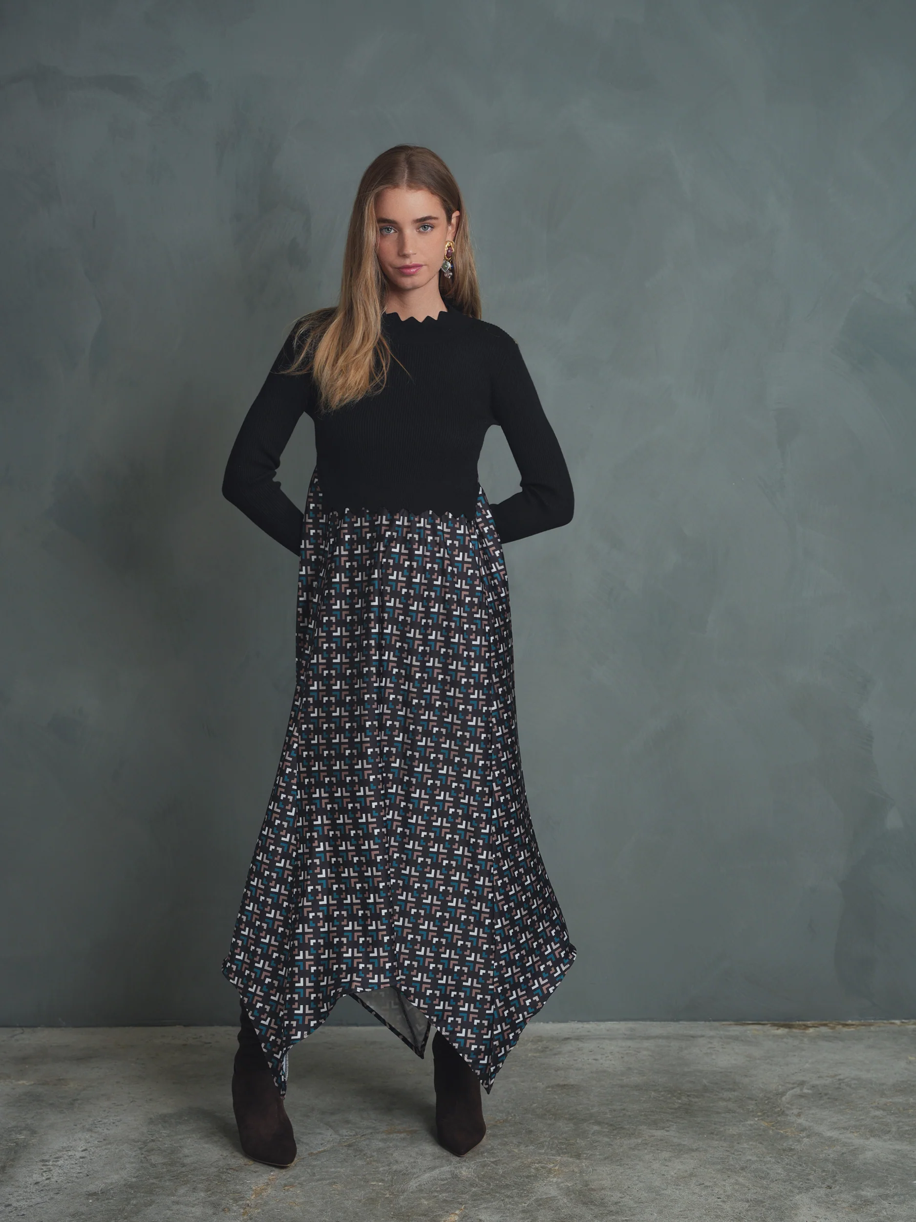 Knit Combo Dress - Image 9