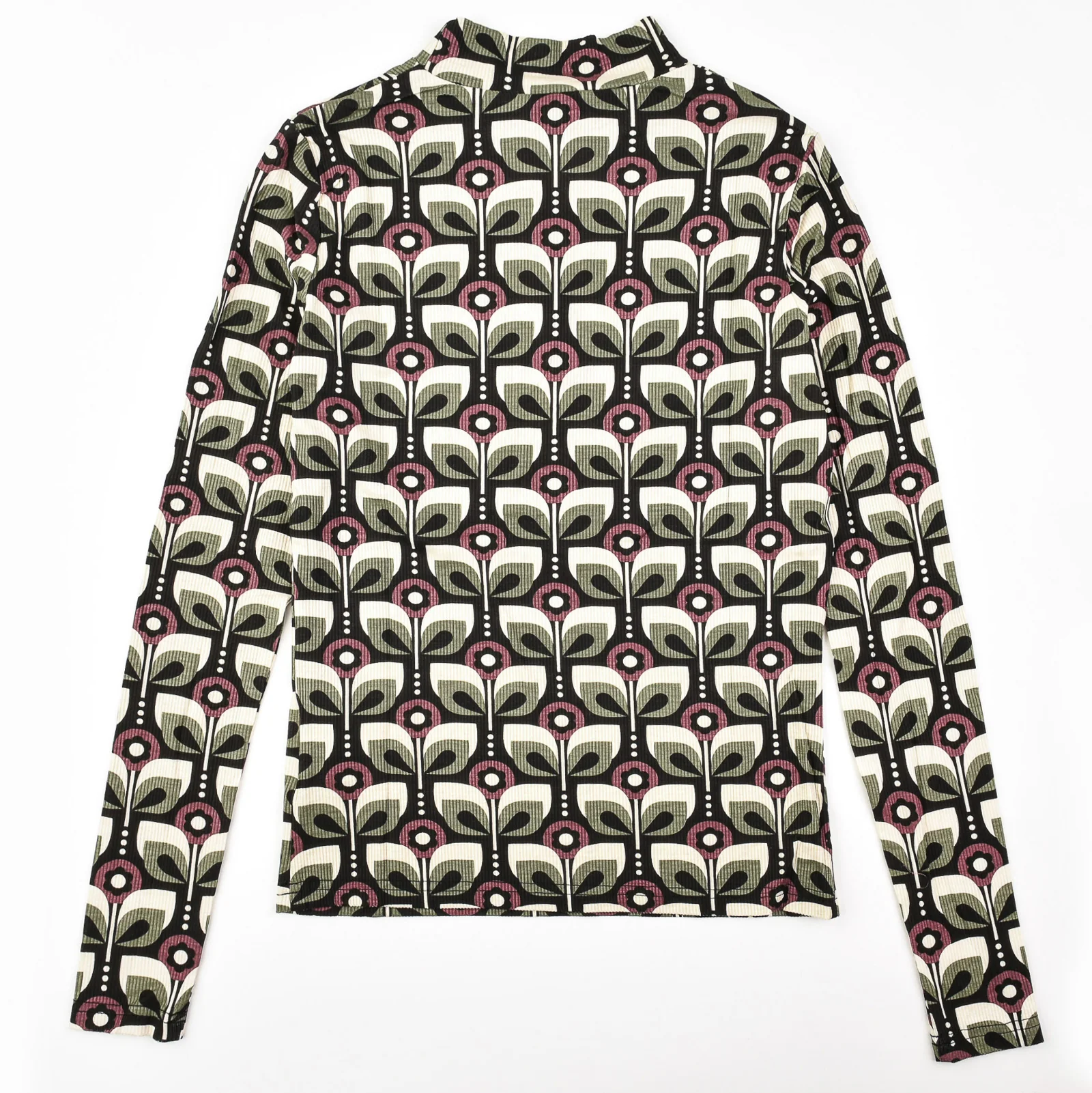 Print Rib Mock Neck - Image 14