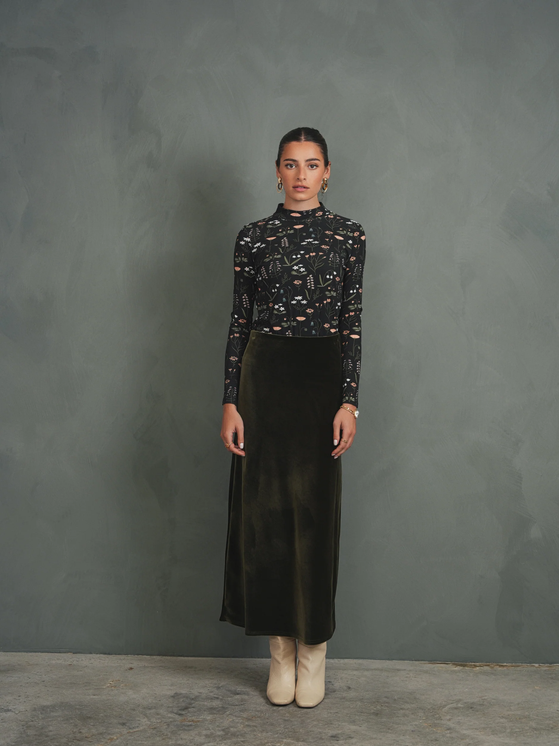 Print Rib Mock Neck - Image 9