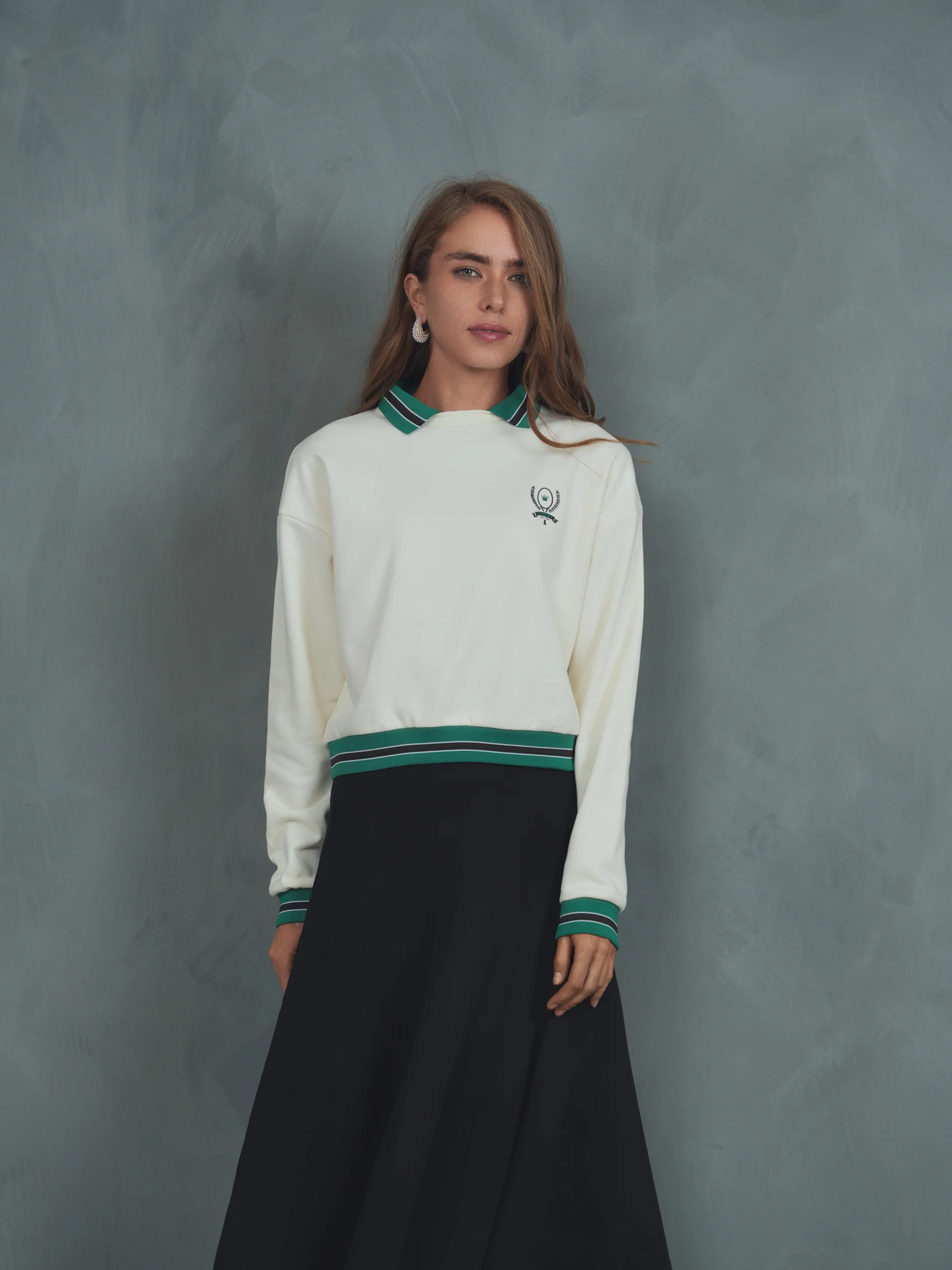 Collared Fleece Sweatshirt