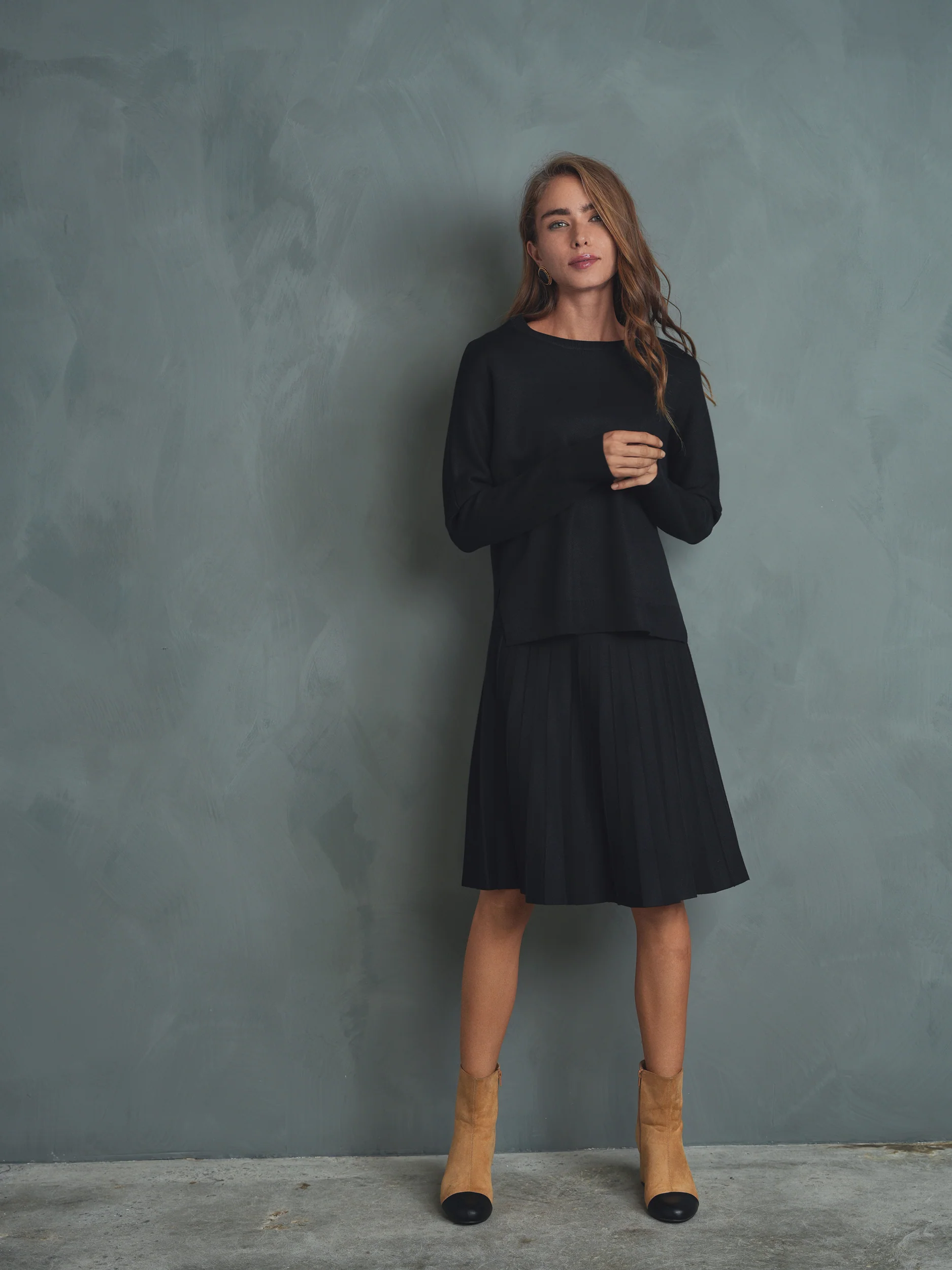 Knit Pleated Skirt - 23" - Image 3