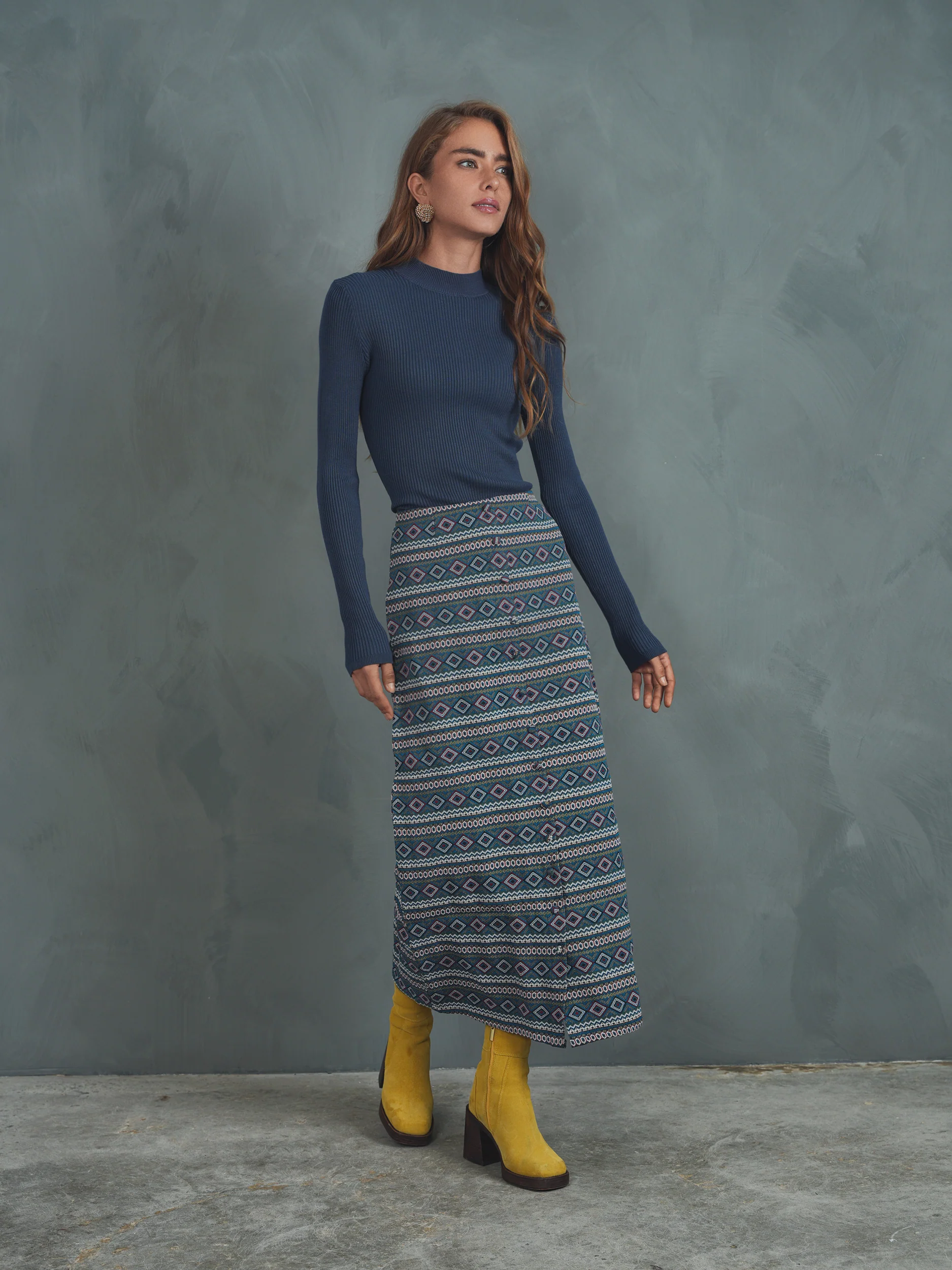 Knit Rib Mock Neck - Image 7