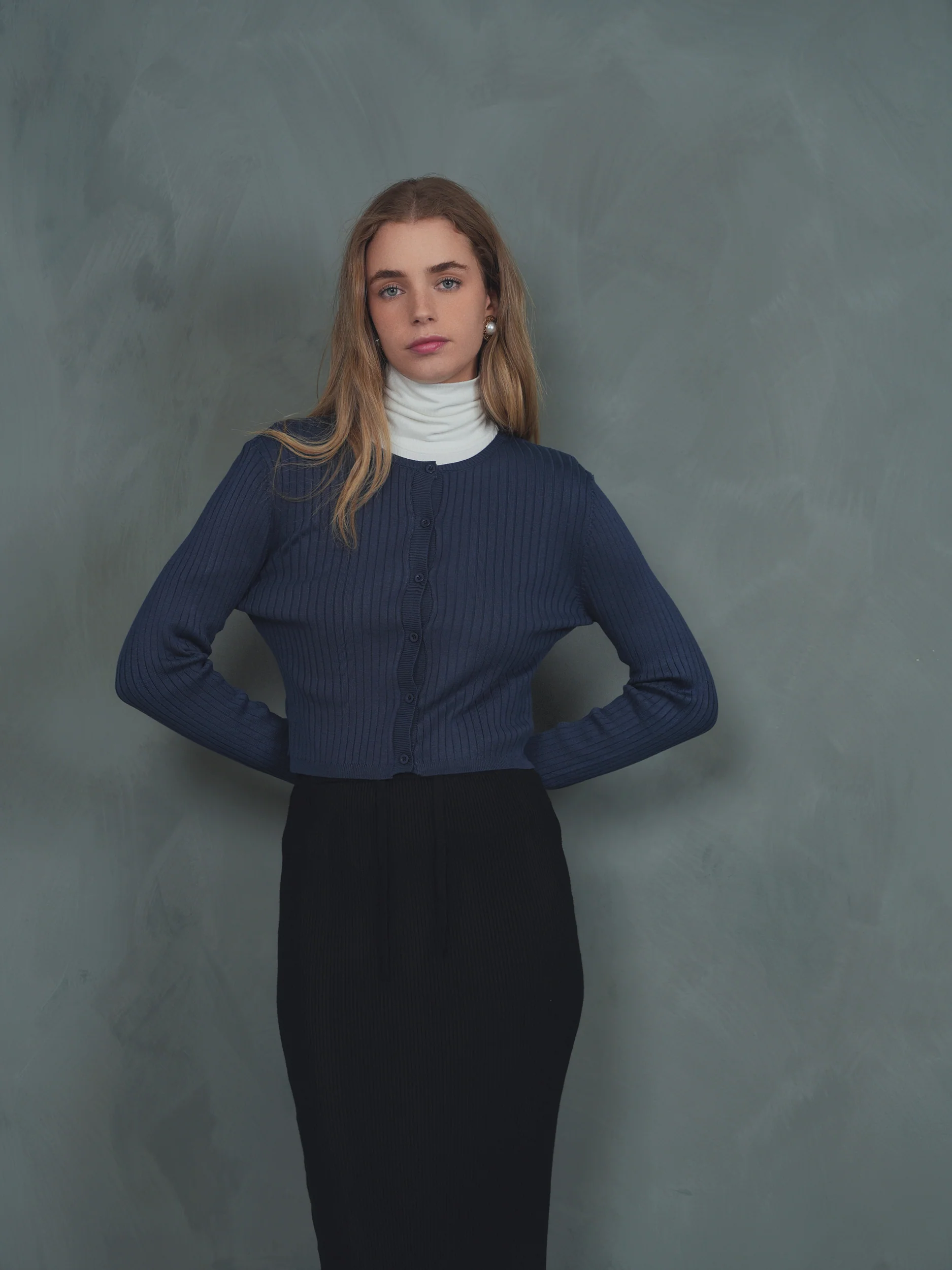 Wide Rib Knit Cardigan - Image 8