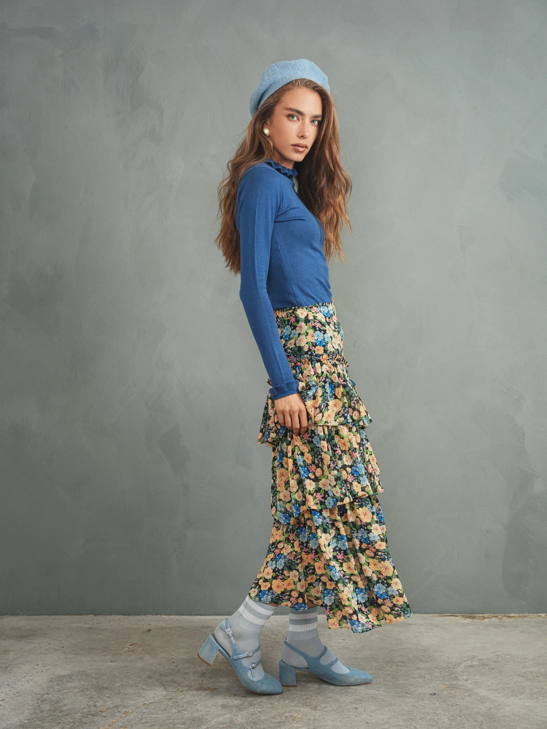 Soft Ruffle Mock Neck Top - Image 10