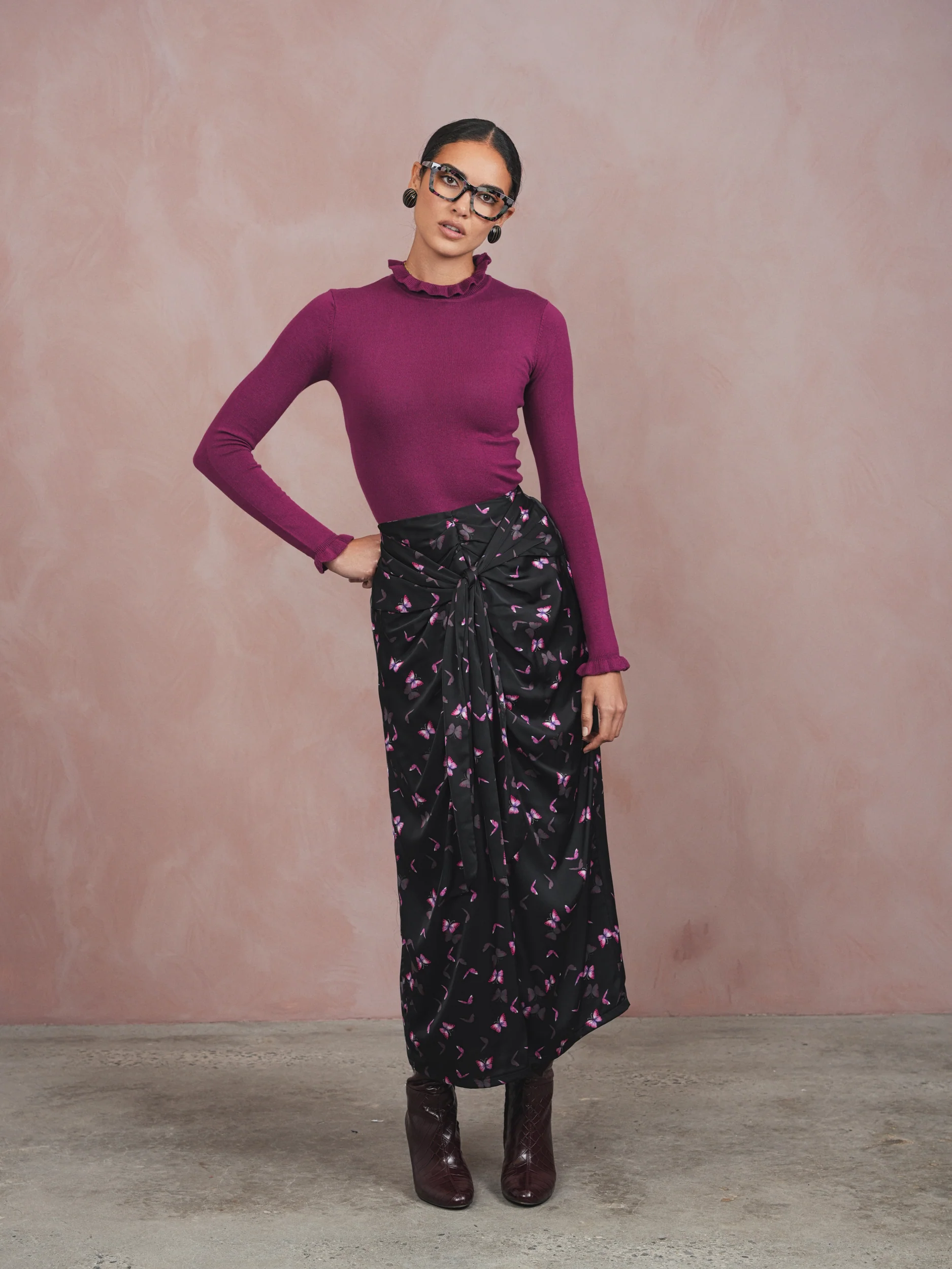 Soft Ruffle Mock Neck Top - Image 5