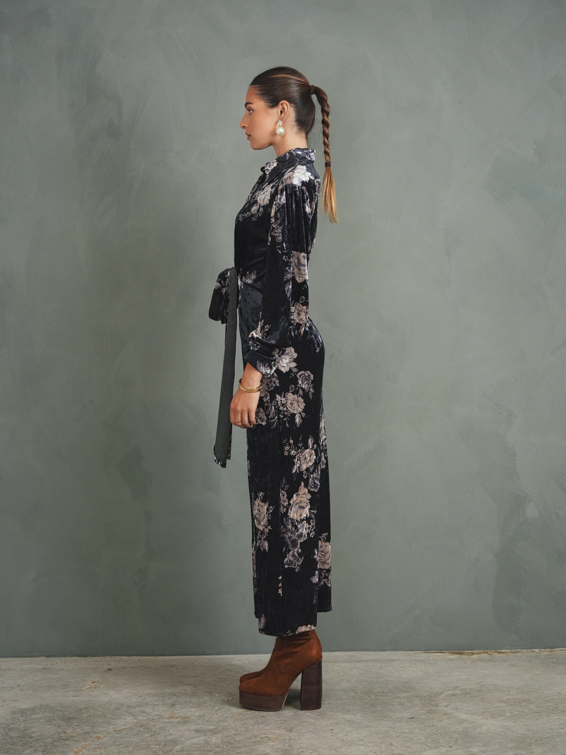Velour Tie Dress - Image 6