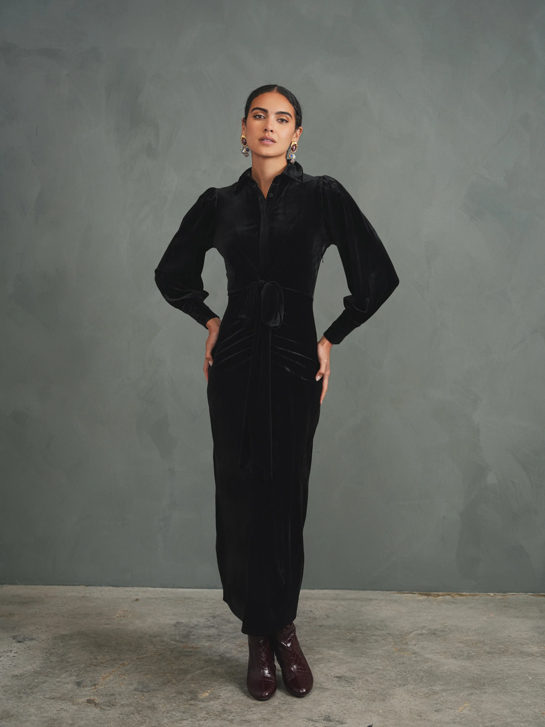 Velour Tie Dress - Image 8