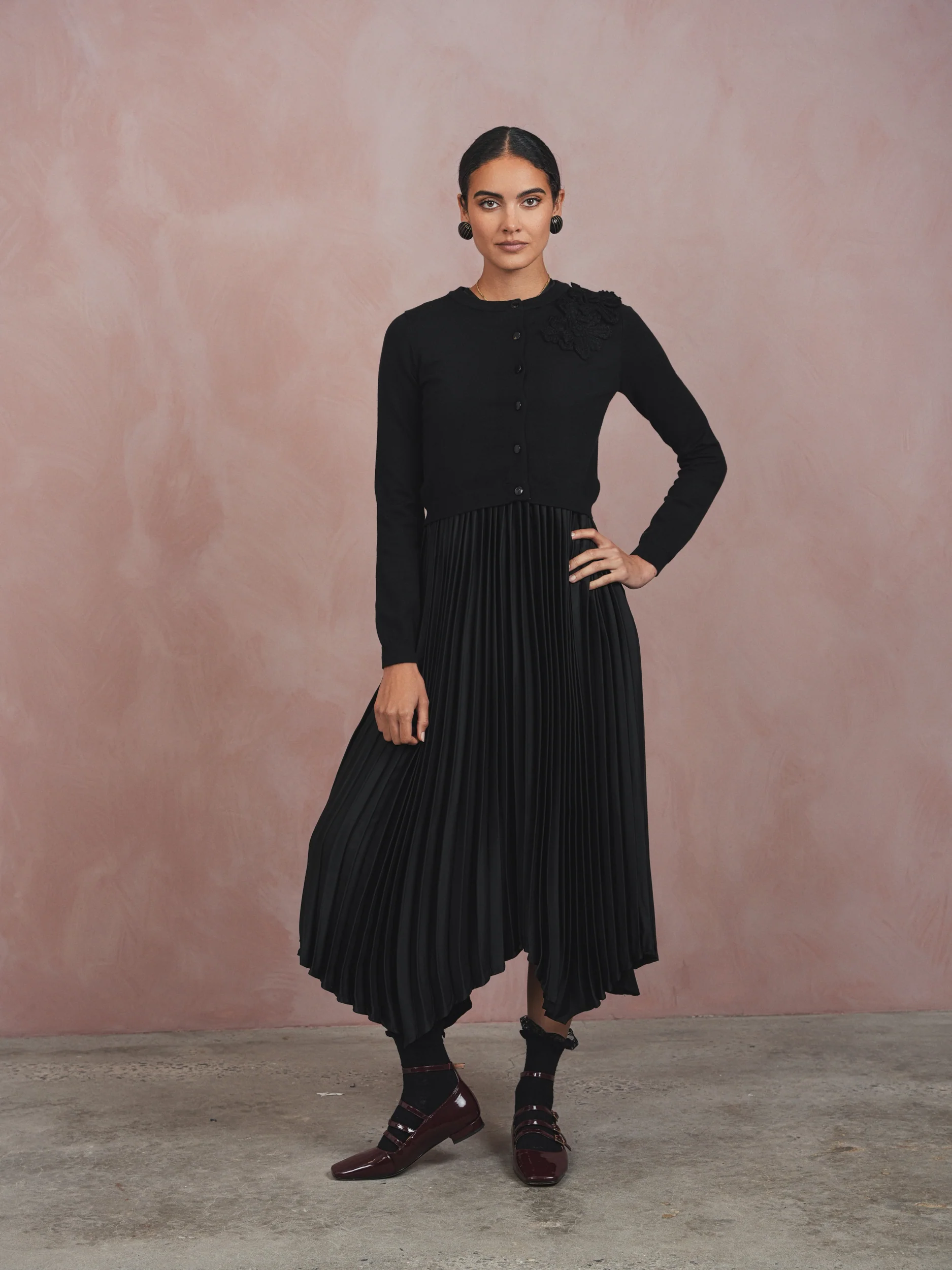 Pleated High-Low Sleeveless Dress - Image 11