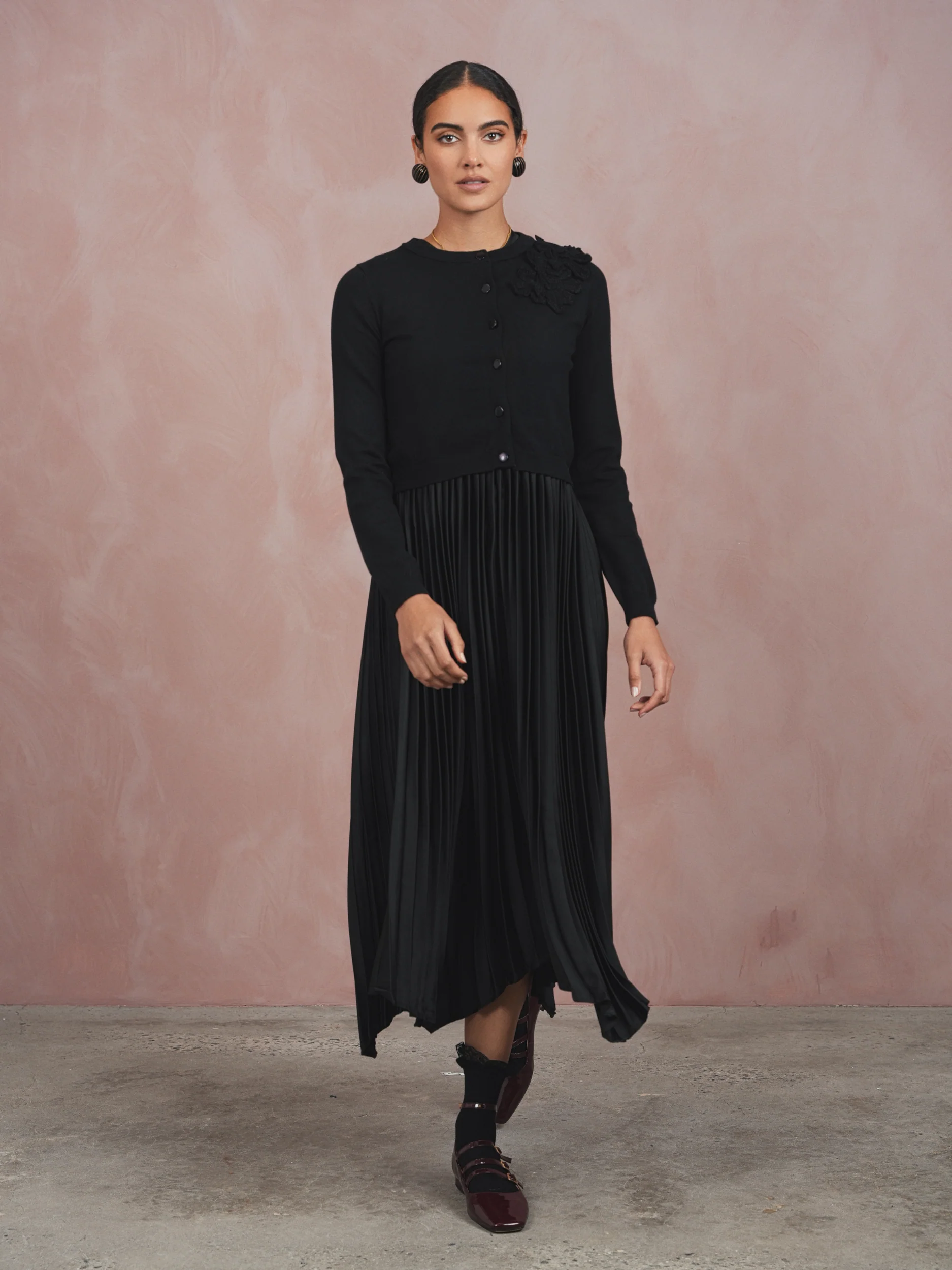 Pleated High-Low Sleeveless Dress - Image 12