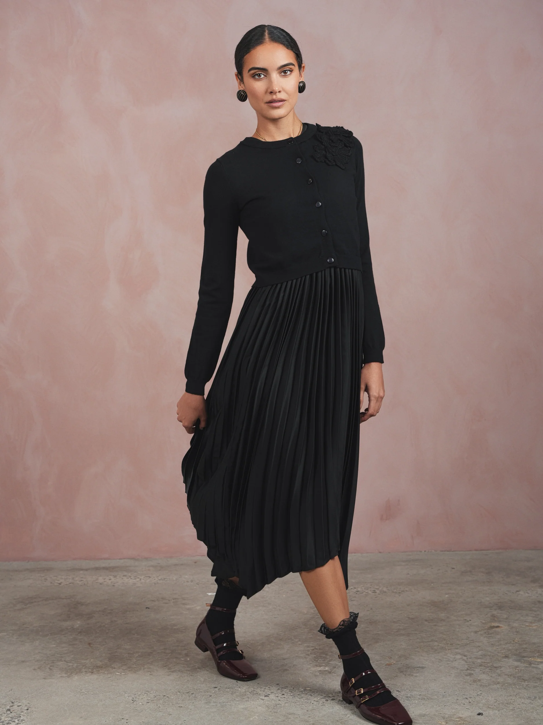 Pleated High-Low Sleeveless Dress - Image 13