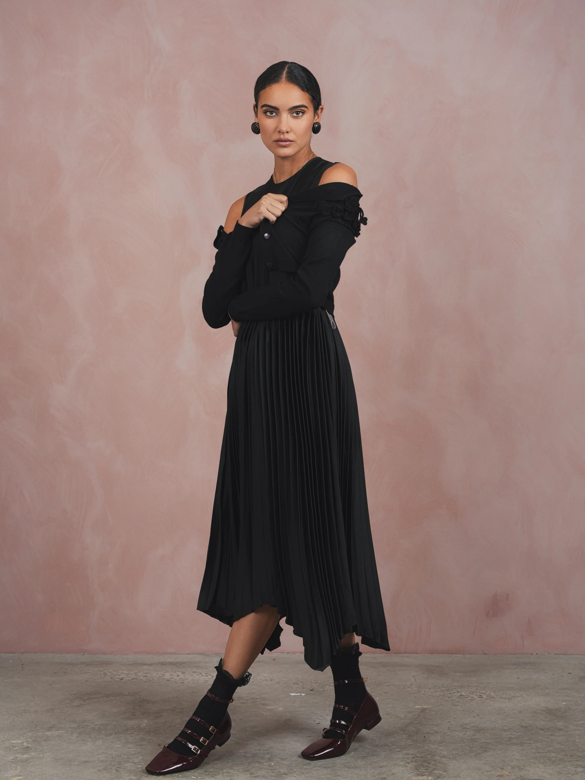 Pleated High-Low Sleeveless Dress - Image 14