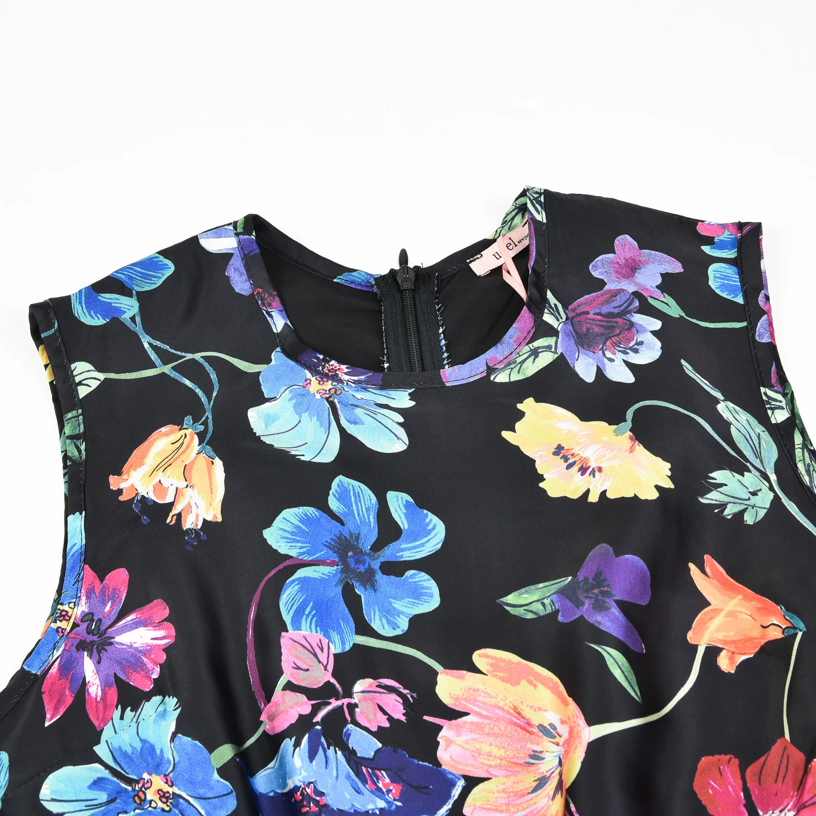 Pleated High-Low Sleeveless Dress - Image 19